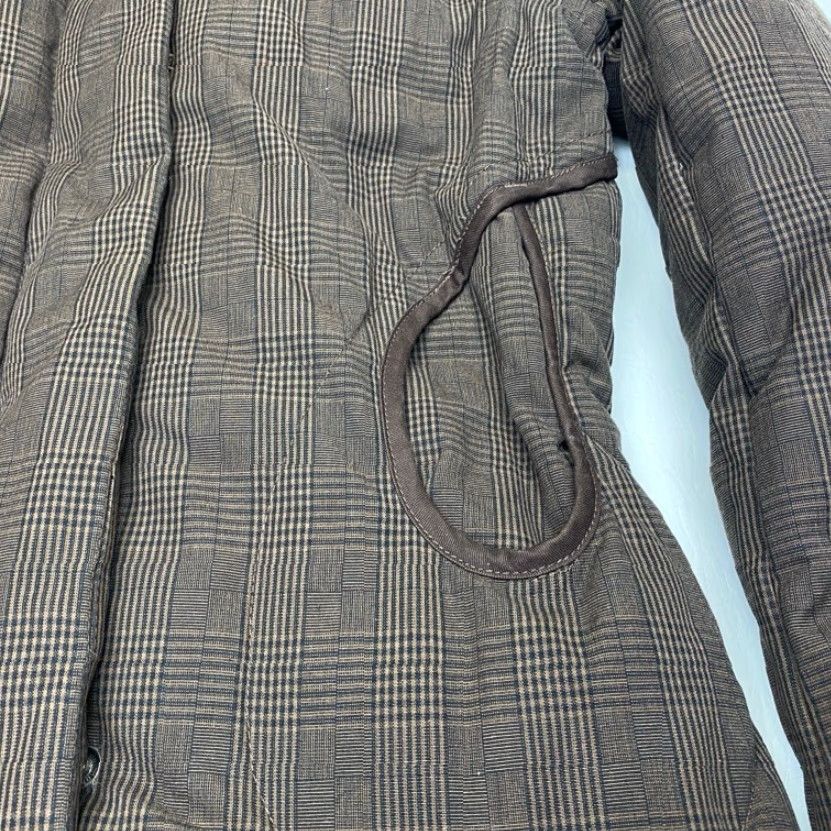 Vintage Soia & Kyo Down Coat Women’s P/S Brown Plaid Removable Hood Pockets 7908 Size S / US 4 / IT 40 - 6 Thumbnail