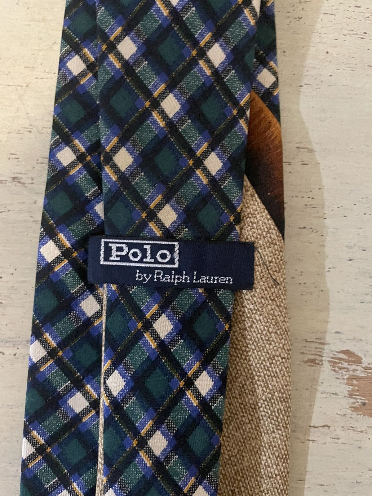 Polo Ralph Lauren × Vintage Rare Plaid-Fly Fishing Print Silk Tie Size ONE SIZE - 6 Thumbnail