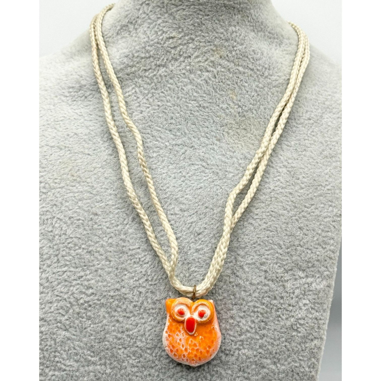 Vintage Vintage porcelain owl collar necklace Size ONE SIZE - 1 Thumbnail
