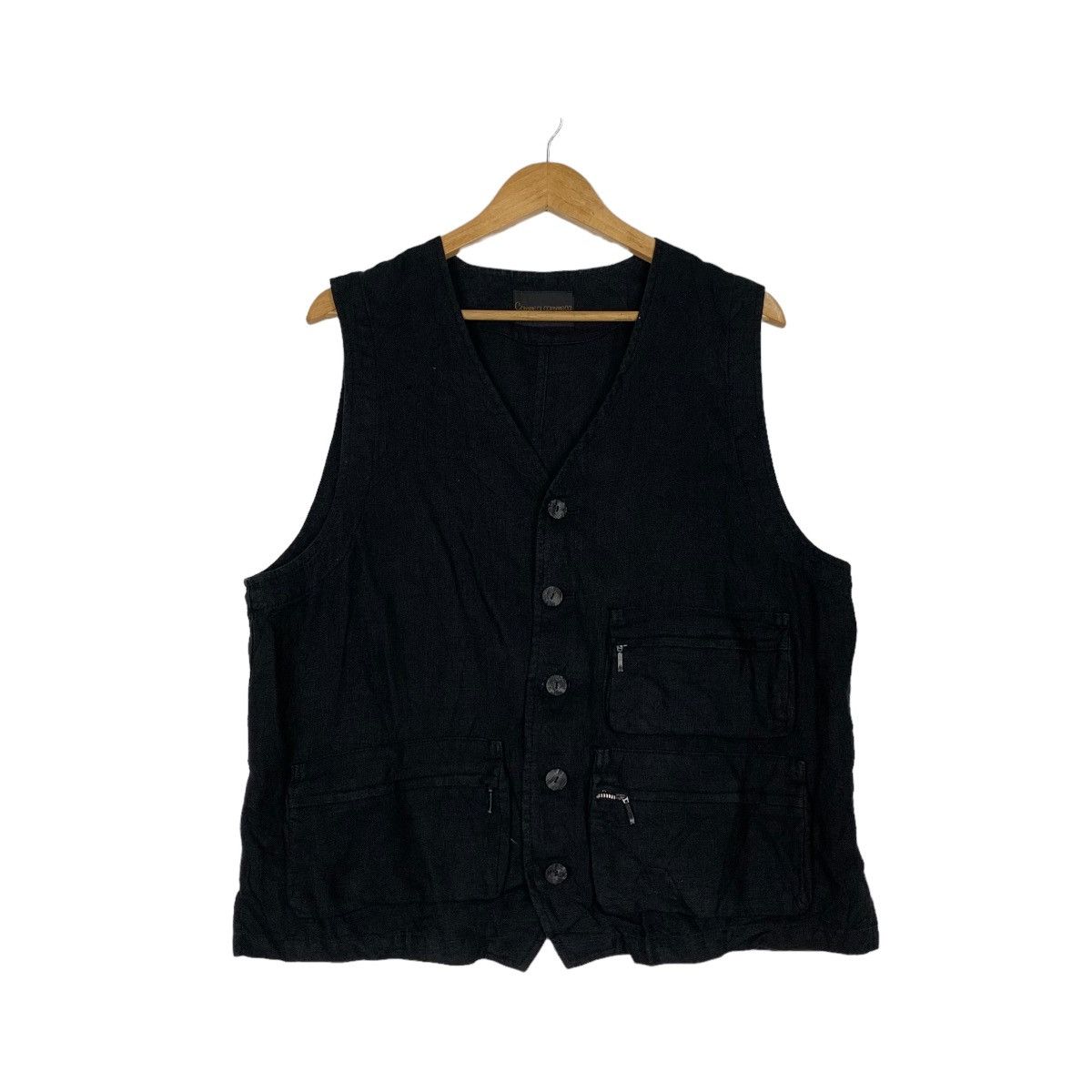 Vintage COMMECI COMMECA Cotton Belted Button Vest #0959-C42 Size US L / EU 52-54 / 3 - 1 Thumbnail