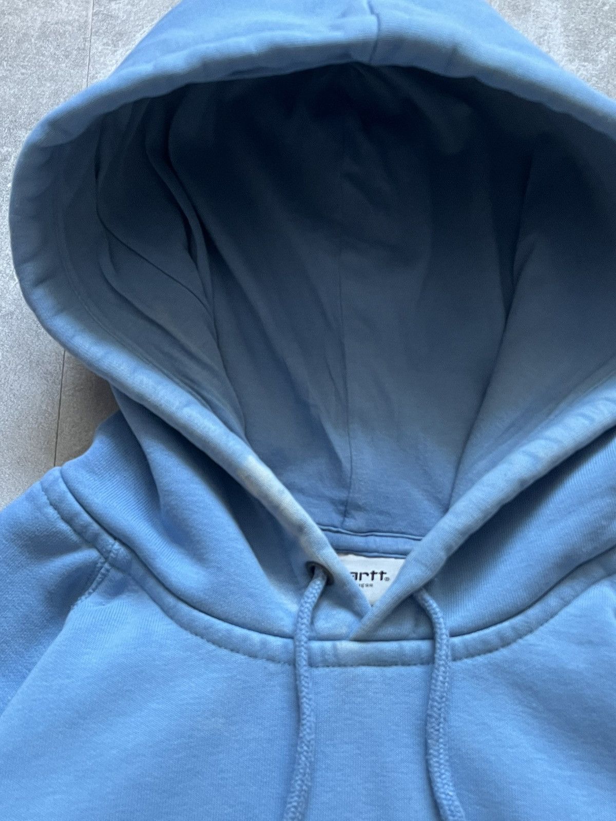 Carhartt Distressed Carhartt WIP Chase Hoodie in Baby Blue Custom M Size US M / EU 48-50 / 2 - 7 Thumbnail