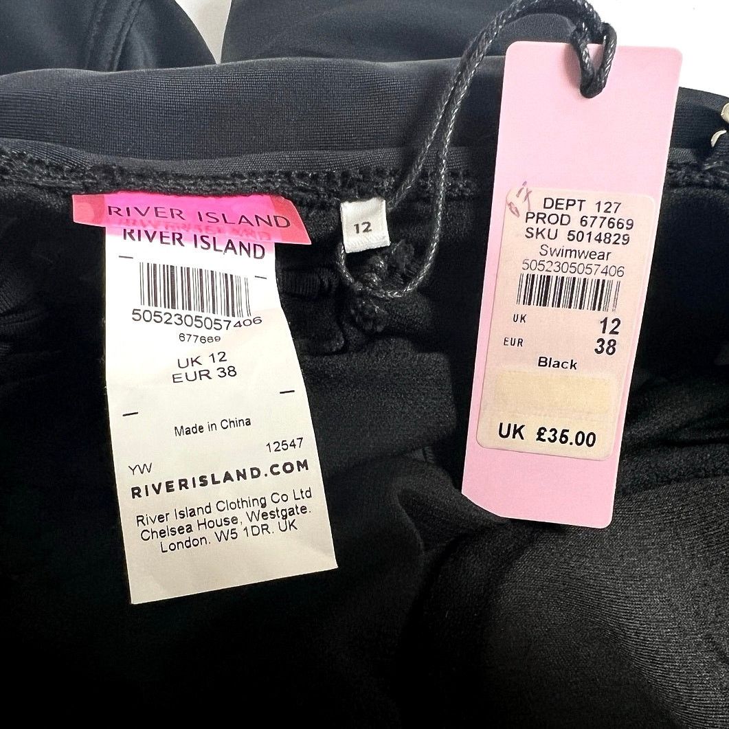 River Island River Island Black One Piece Swimsuit/UK12/US8 Size M / US 6-8 / IT 42-44 - 9 Thumbnail