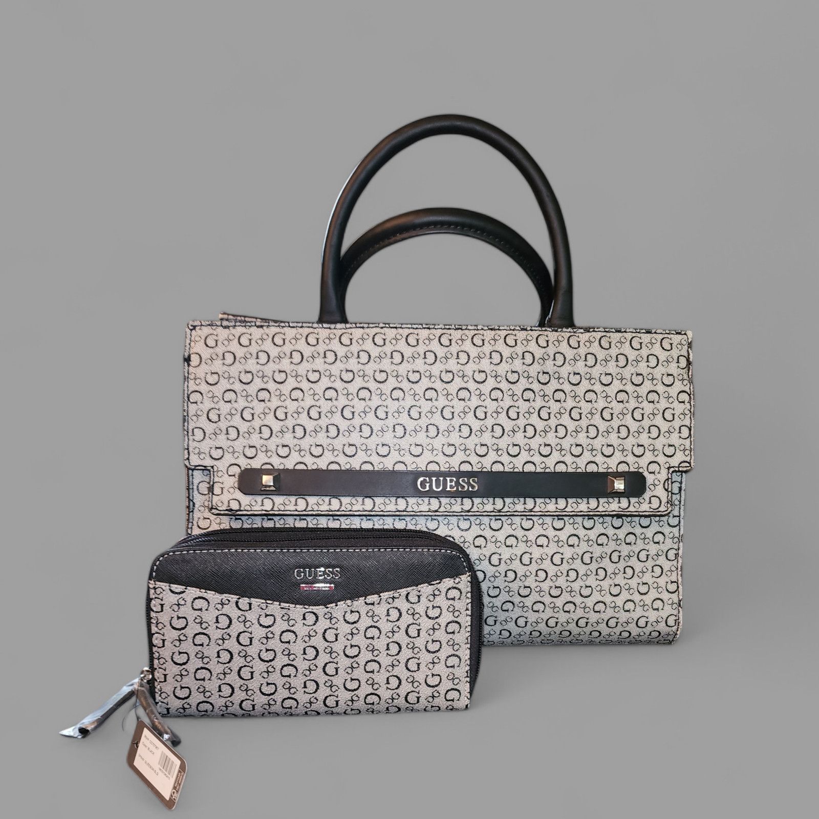 Guess Guess Gleeson black, gray faux-leather Satchel and wallet Size ONE SIZE - 2 Thumbnail