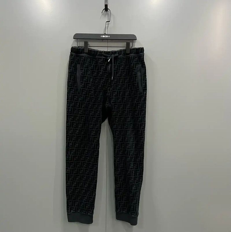 Fendi Fendi Black Logo Men's Casual Pants 0089 Size US 32 / EU 48 - 1 Thumbnail