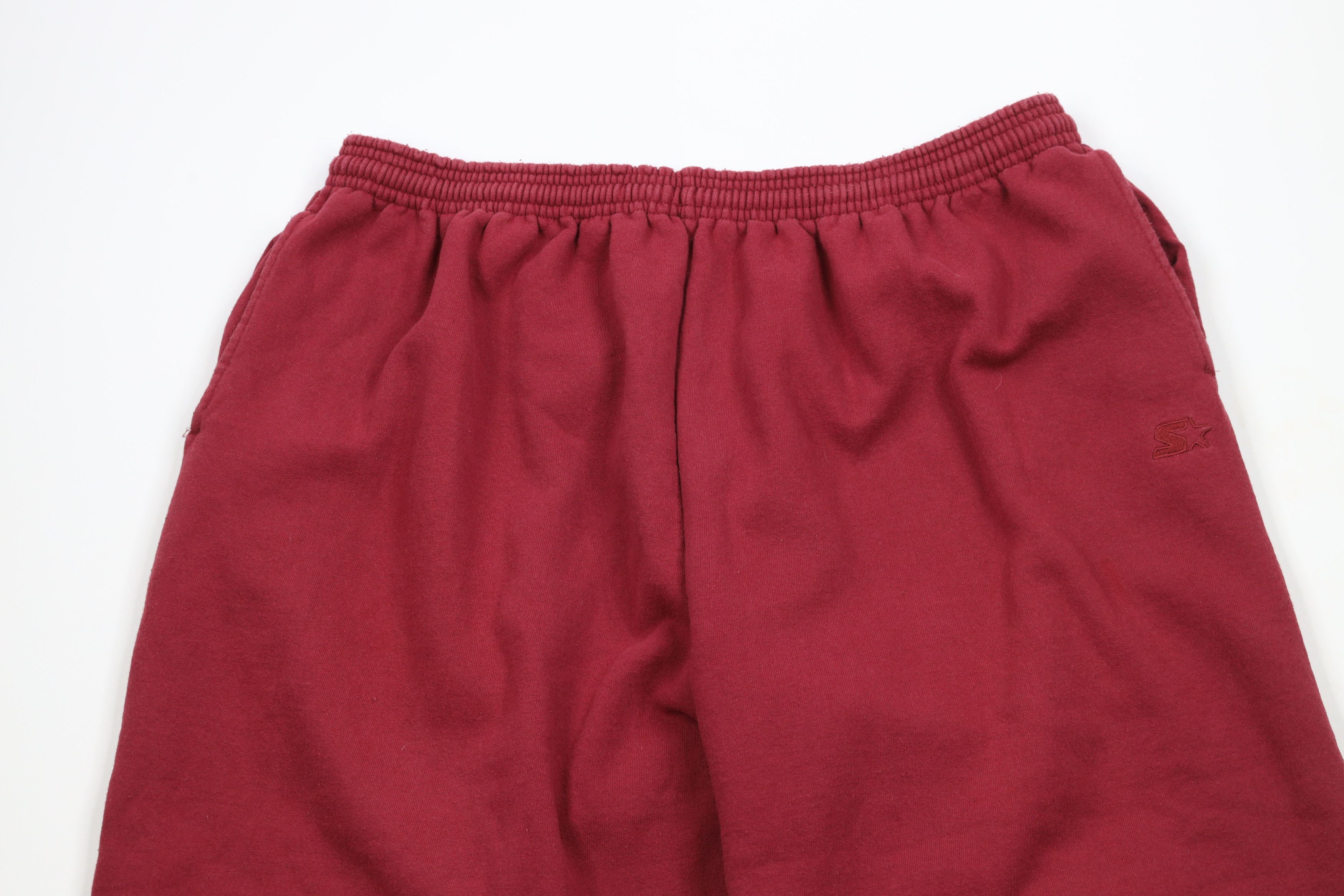 Starter × Vintage Vintage 90s Starter Heavyweight Sweatpants Joggers Red Size US 40 / EU 56 - 2 Thumbnail