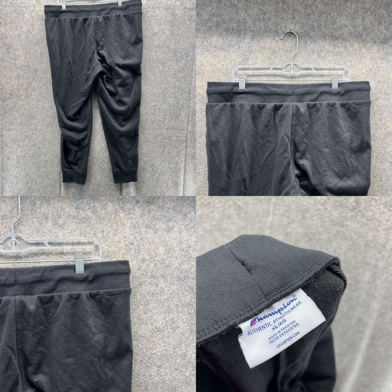 Champion VINTAGE Champion Sweatpants Women XL Black Jogger Fleece Drawstring Pockets Tapered Inseam 26" Size 40" / US 18 - 8 Thumbnail