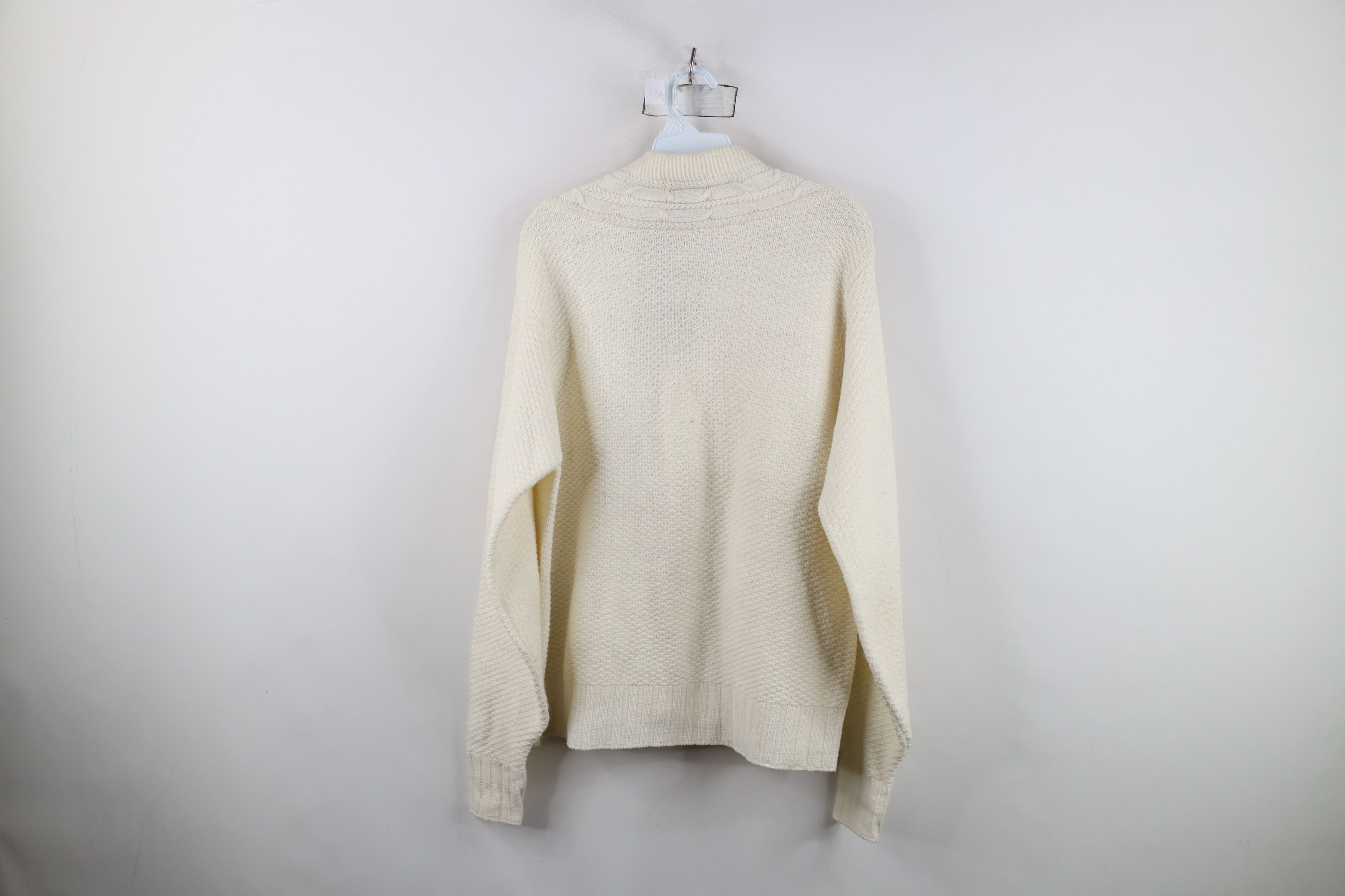 Vintage Vintage 50s Penneys Cable Knit Cardigan Sweater White USA Size US M / EU 48-50 / 2 - 10 Thumbnail