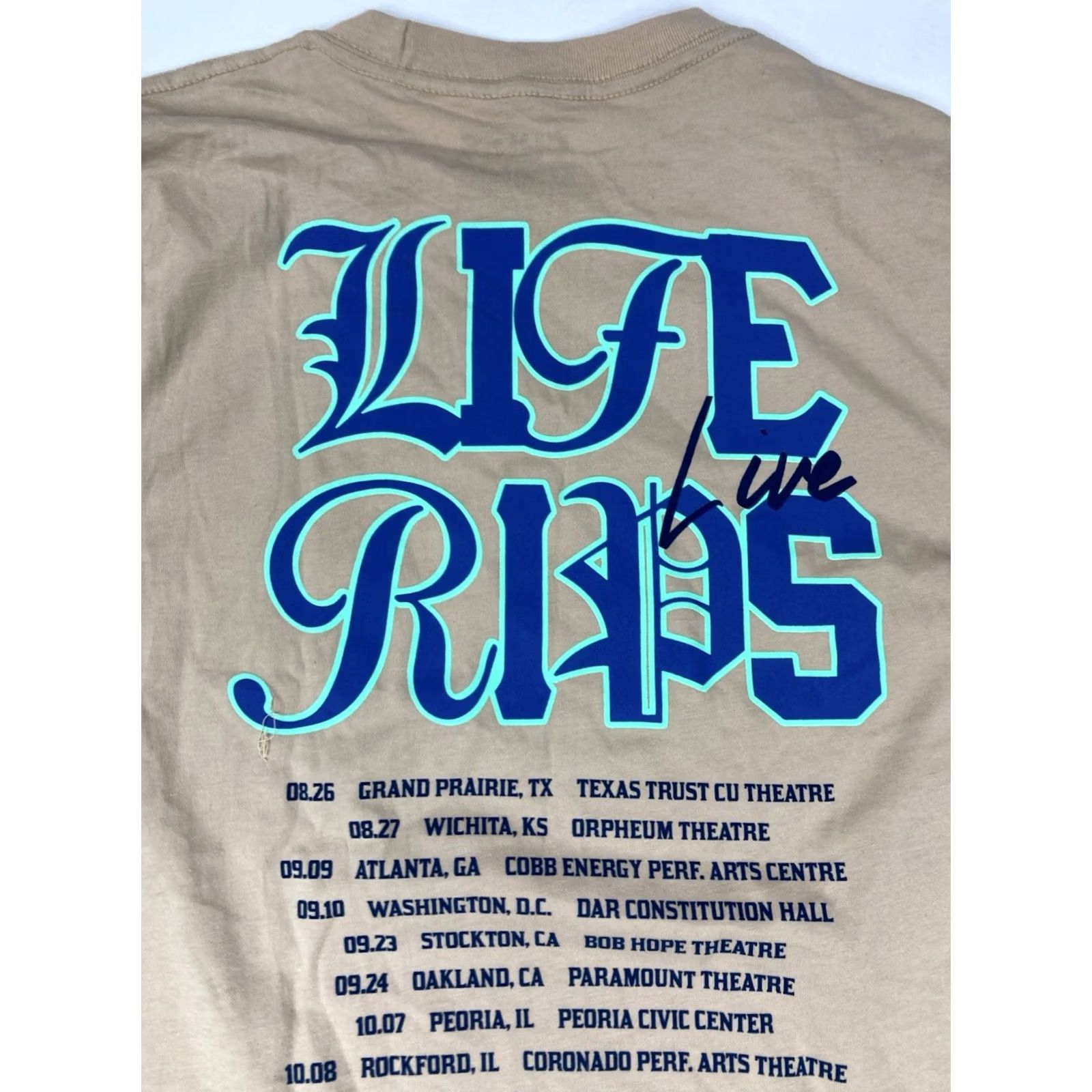 Alife Chris D'elia Life Rips Live Graphic T-shirt Women Medium Beige Music Shirt Size M / US 6-8 / IT 42-44 - 2 Thumbnail