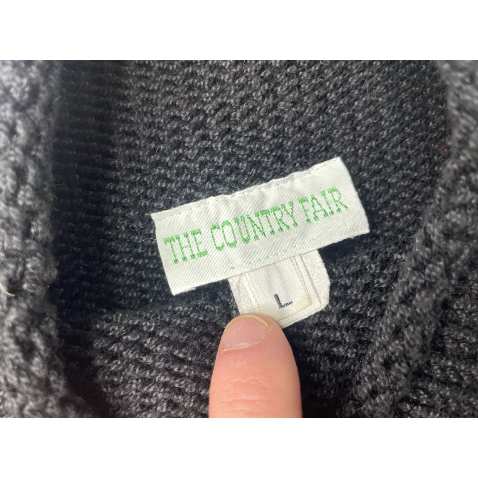 Vintage VINTAGE The Country Fair Sweater Roll Neck Knit Womens L Black Heavyweight Pullover Long Sleeve Casual Size L / US 10 / IT 46 - 2 Thumbnail