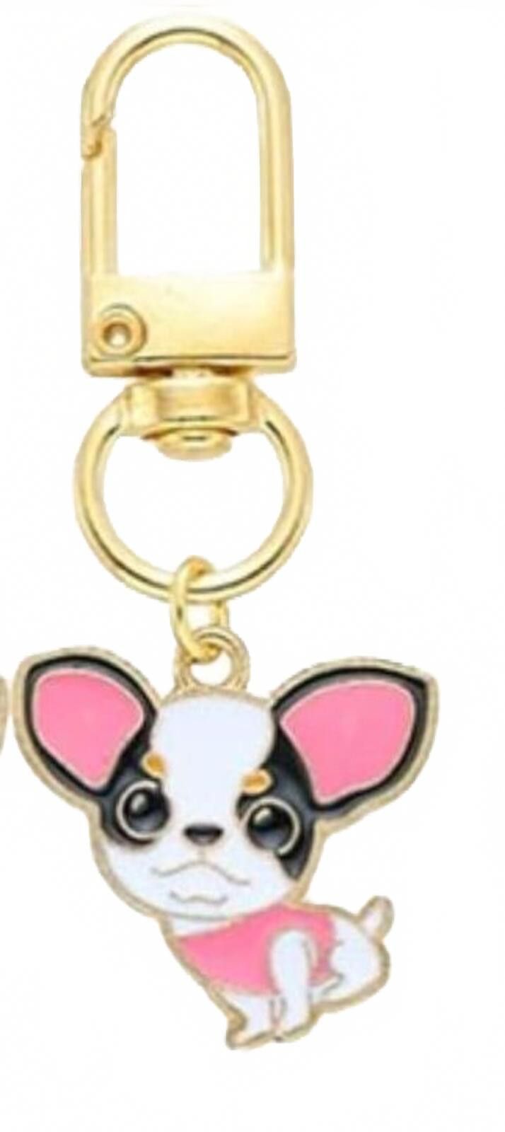 The Unbranded Brand Chihuahua Enamel Metal Keychain Charm Gold Clip Gift Animal Size ONE SIZE - 1 Thumbnail