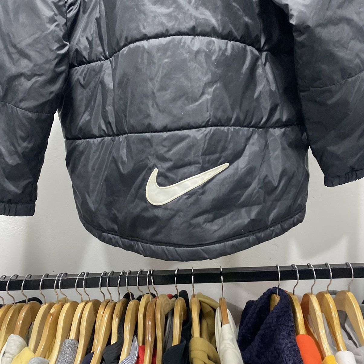 Nike × Vintage Sick☠️ Nike Center Swoosh Backhit Puffer Down Winter Jacket Size US L / EU 52-54 / 3 - 8 Thumbnail