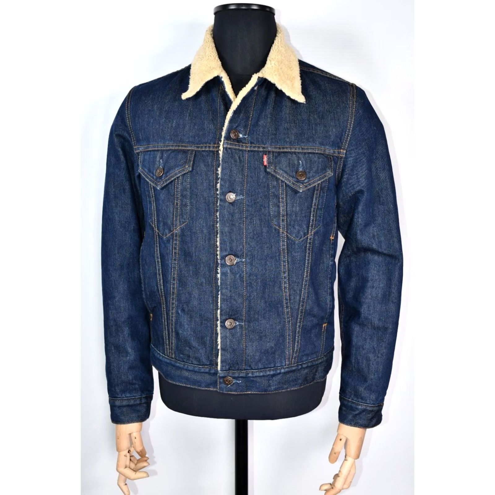 Levi's Levi's Jacket Denim Trucker 71500 M Men Blue Lined Sherpa Size M Denim Jacket Winter Fall Jeans Outer Shell Cotton Solid Button Casual 90s Size US M / EU 48-50 / 2 - 2 Thumbnail