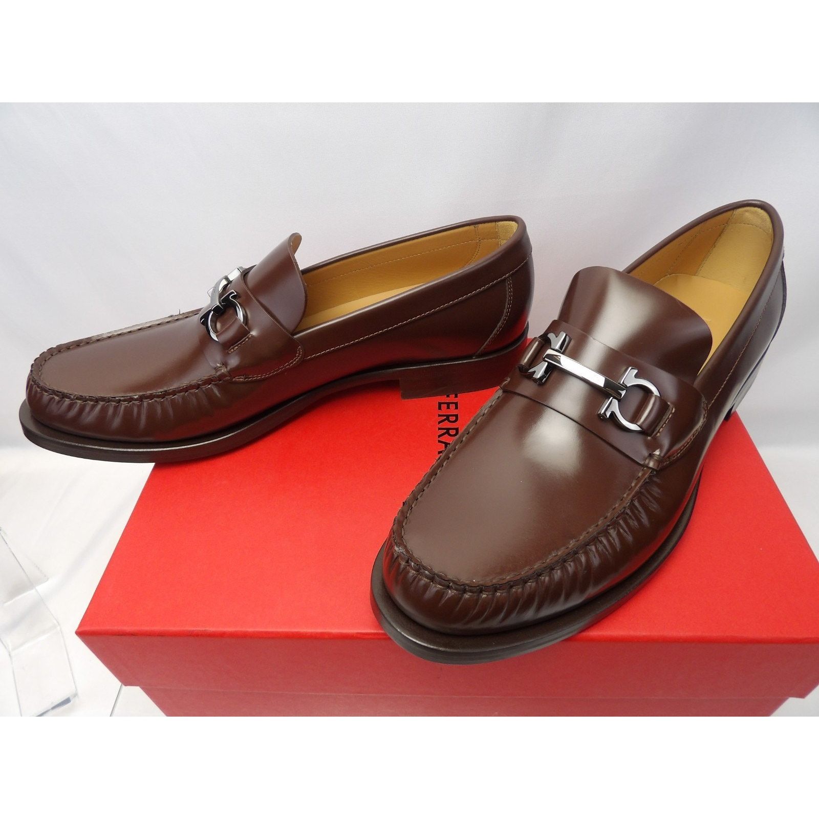 Salvatore Ferragamo FERRAGAMO BROWN LEATHER FORT GANCINI BIT LOAFERS 10.5 E ITAL Size US 11.5 / EU 44-45 - 5 Thumbnail