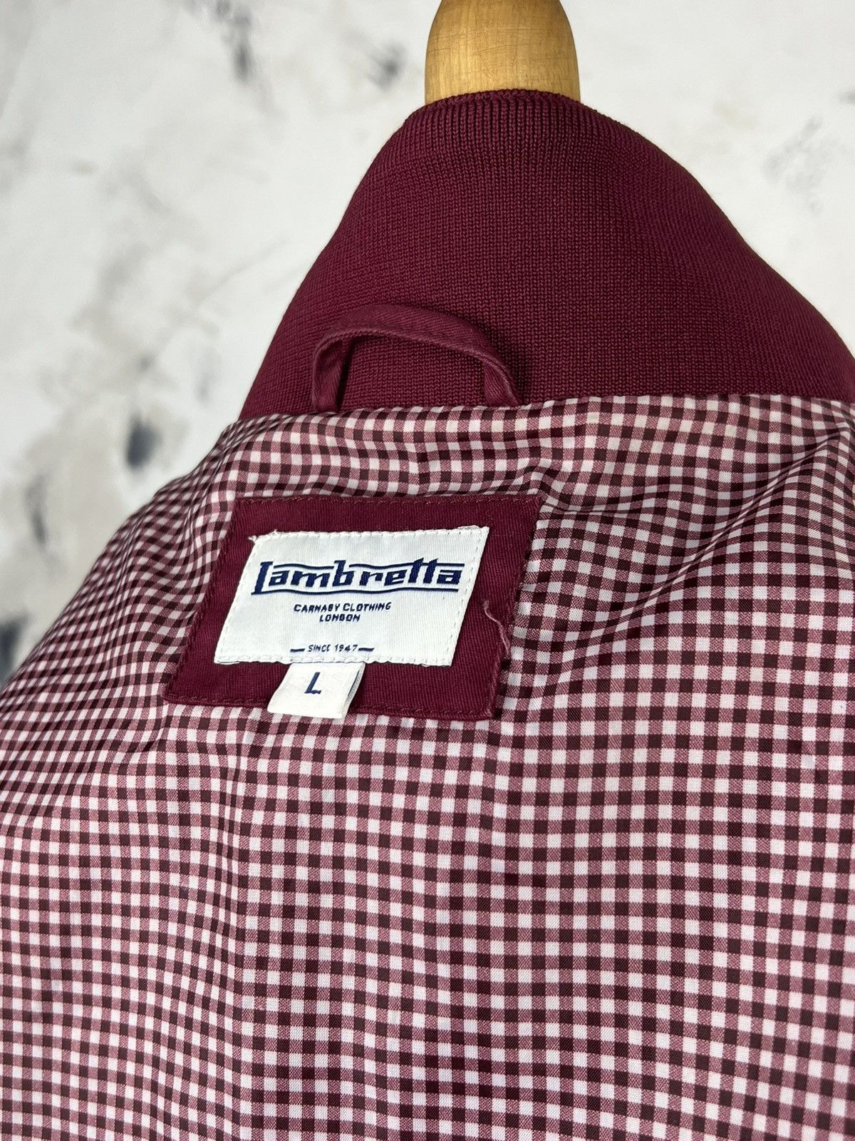 Lambretta Vintage Lambretta Burgundy Bomber Jacket Size L Size US L / EU 52-54 / 3 - 10 Thumbnail
