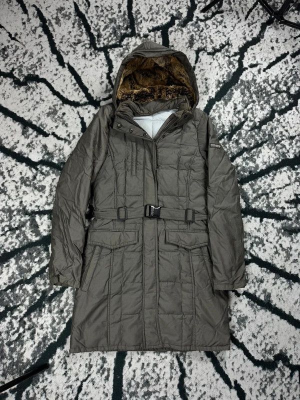 Woolrich khaki gray down coat jacket S