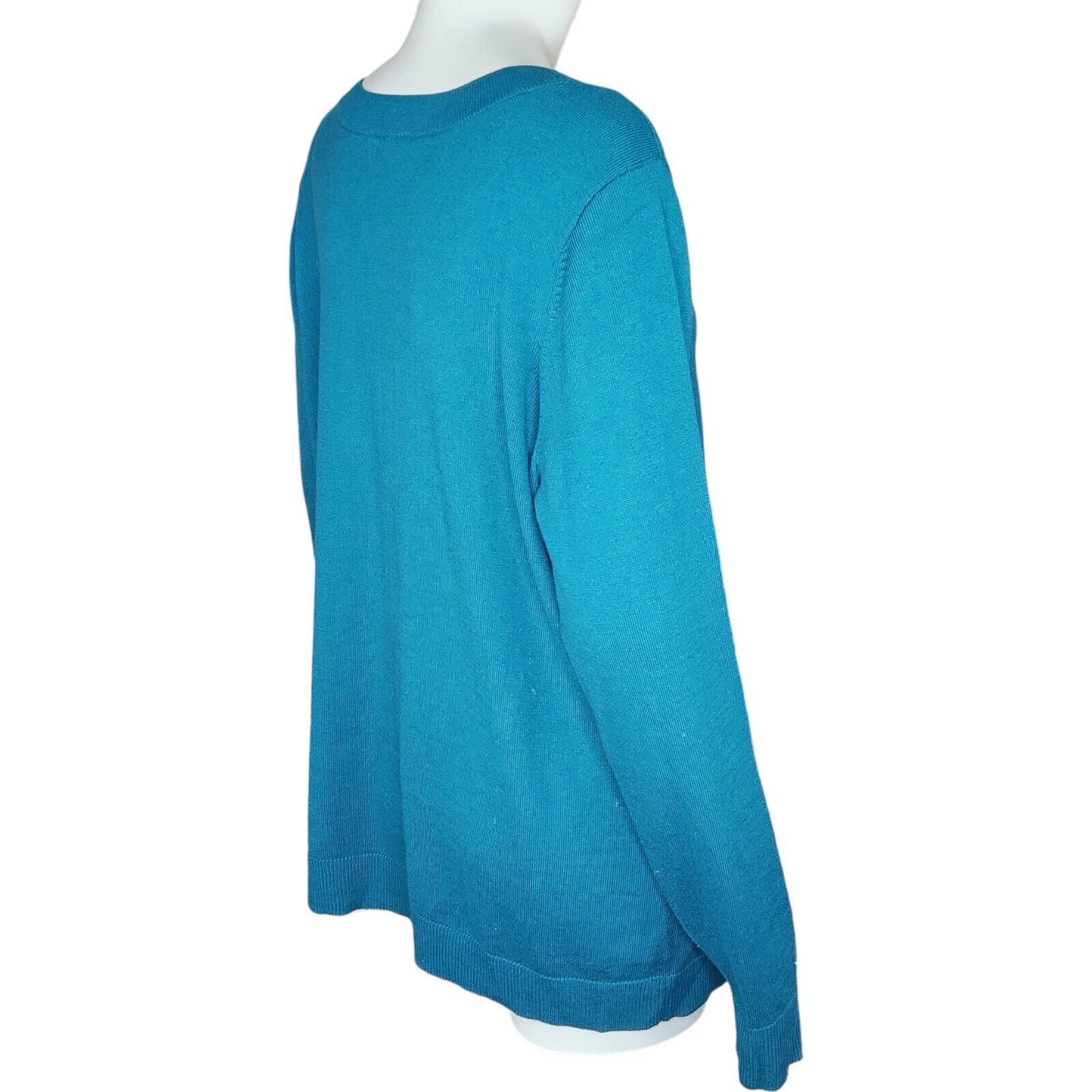 Denim & Co. Denim & Co. V-Neck Pullover Sweater Spruce BlueGreen Large Size L / US 10 / IT 46 - 11 Thumbnail