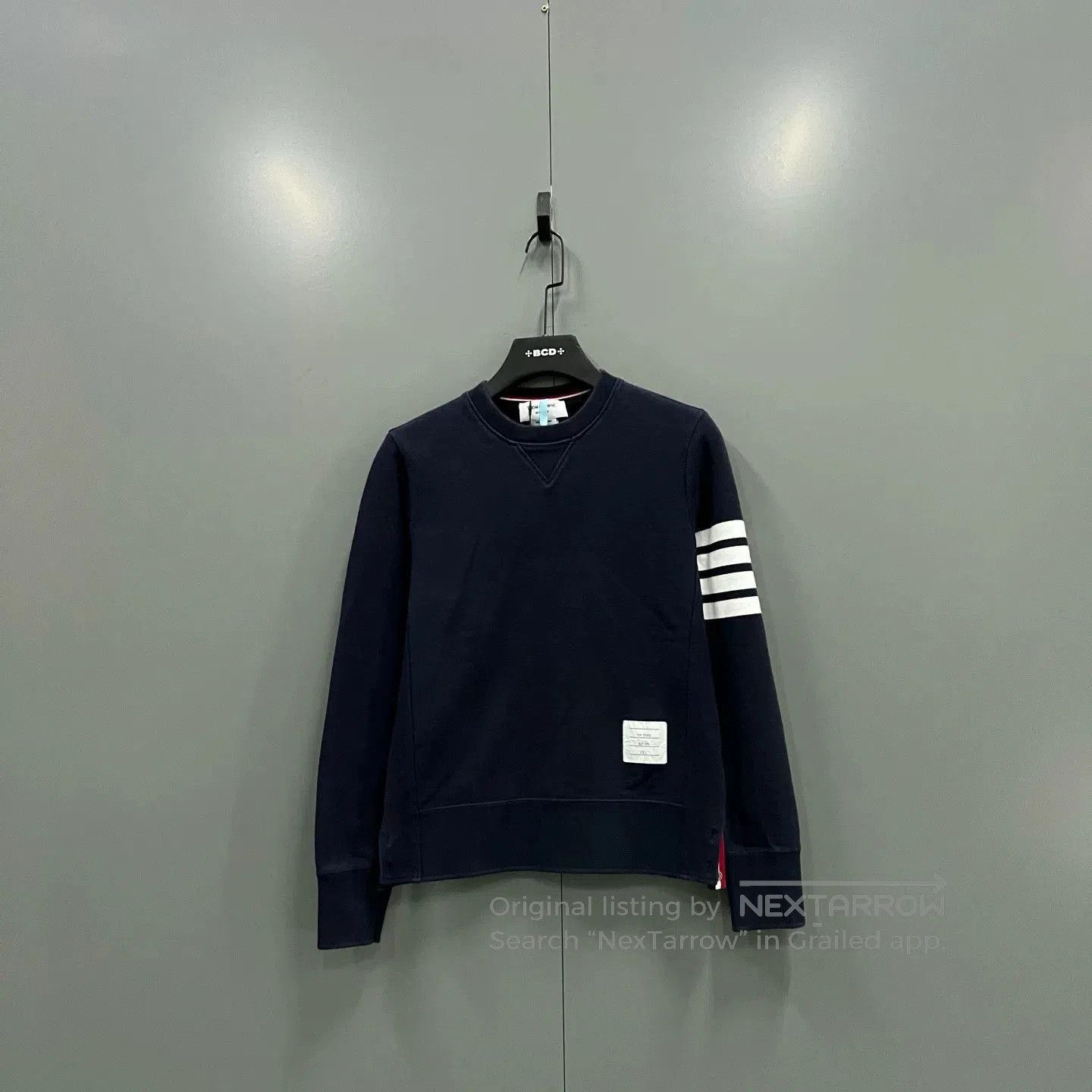 thom browne navy striped sweatshirt size 2.