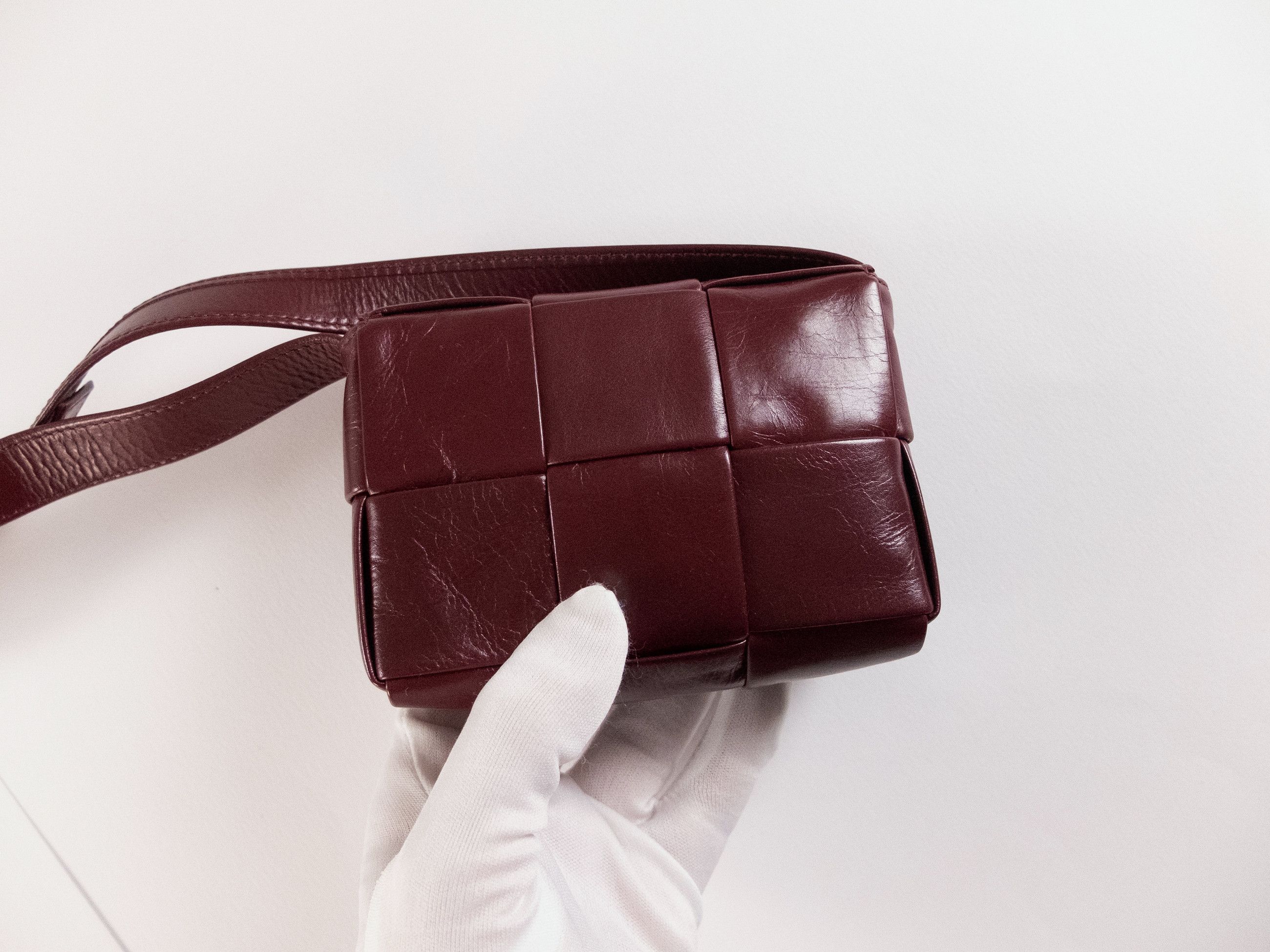 Bottega Veneta BOTTEGA VENETA Candy Cassette burgundy leather mini bag Size ONE SIZE - 8 Thumbnail