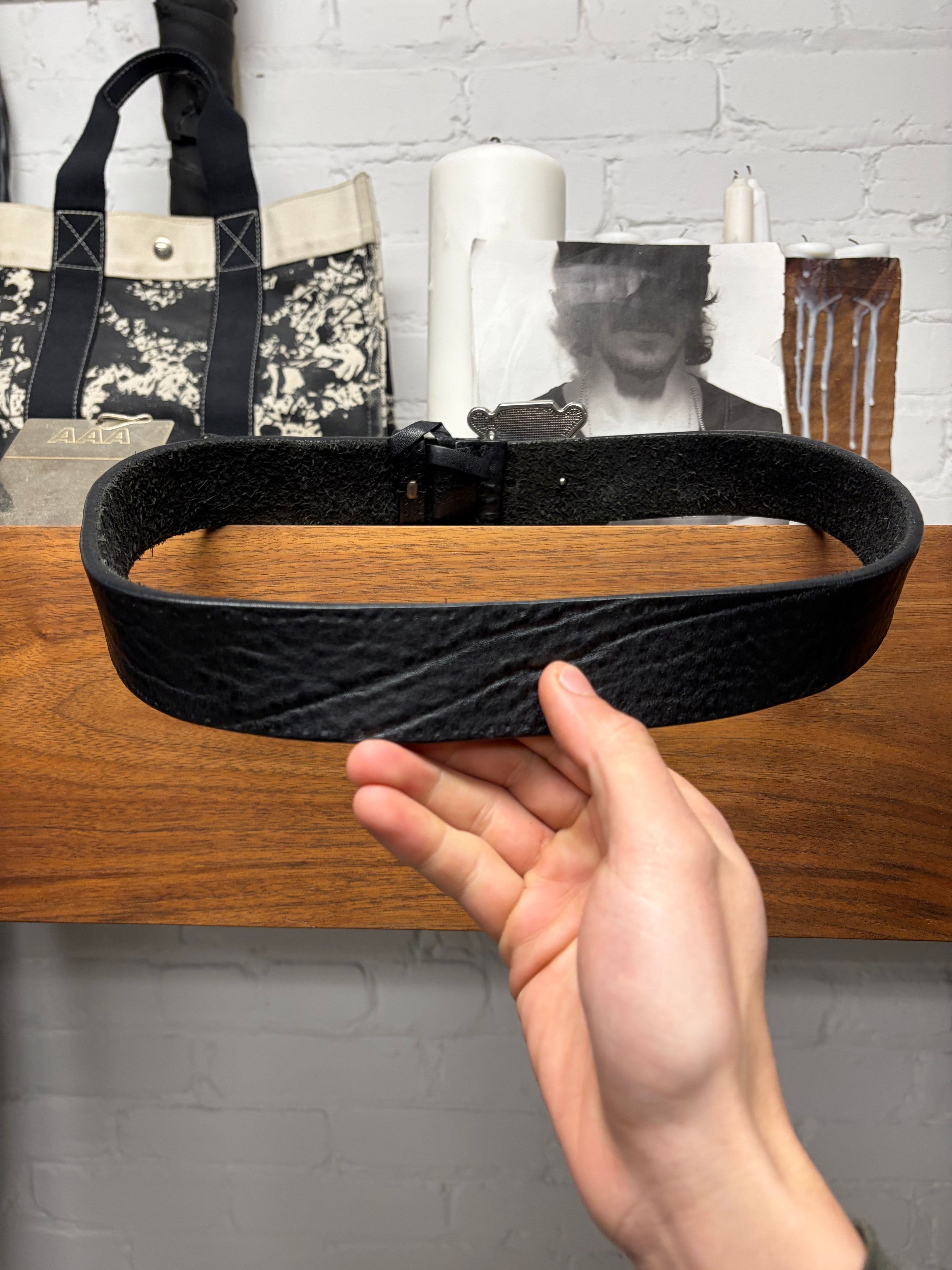 Gucci Gucci ‘Baseball Logo’ Black Leather Belt Size ONE SIZE - 3 Thumbnail