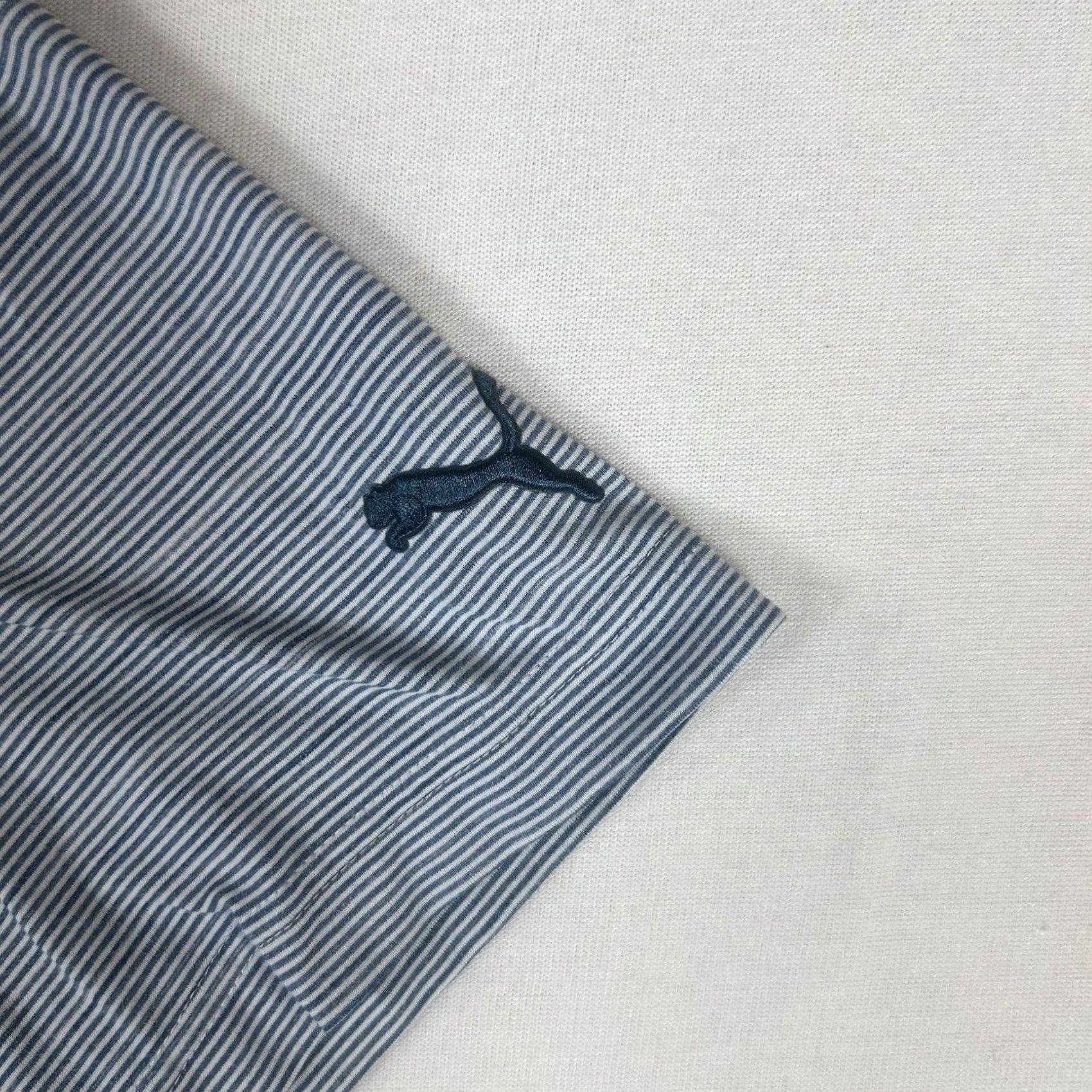 Puma PUMA Polo Shirt Mens M Blue Striped Golf Casual Dry Cell Short Sleeve NWT? Size US M / EU 48-50 / 2 - 6 Thumbnail