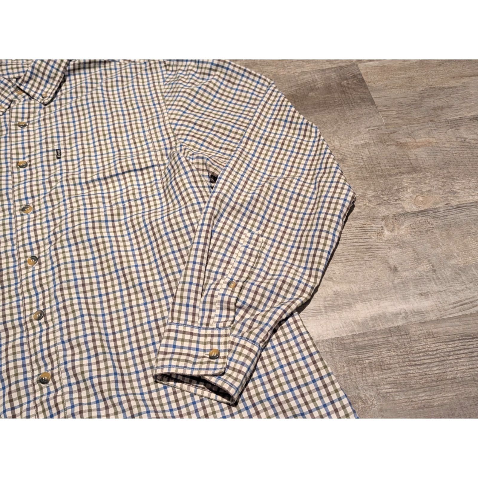 KAVU KAVU Plaid Long Sleeve Button Up Shirt Mens XL Blue Brown Knit Polyester Regular Fit Vintage? No (but avoid "Vintage" since No) Size US XL / EU 56 / 4 - 3 Thumbnail
