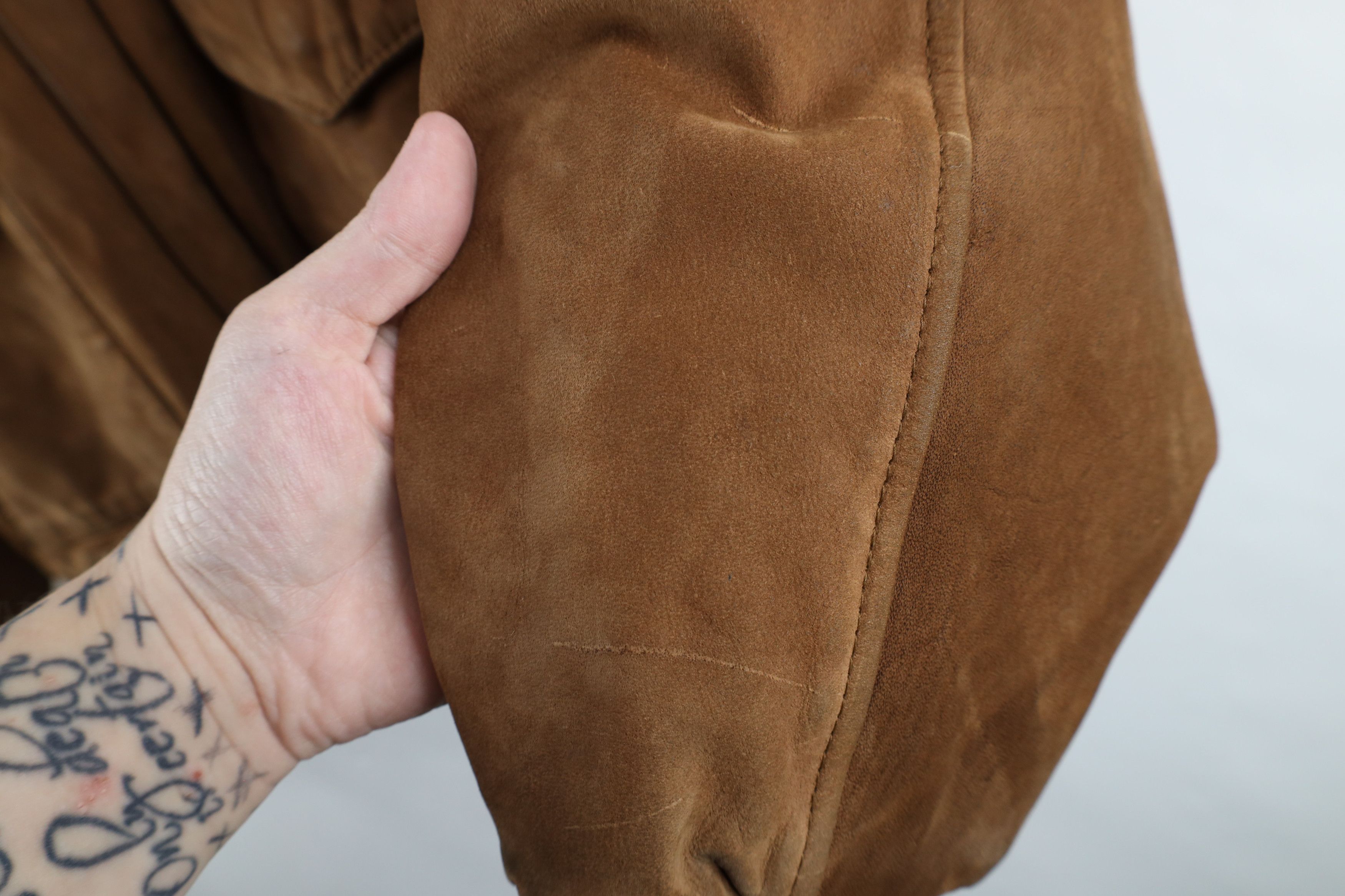 Vintage Vintage 90s Streetwear Suede Leather Flight Bomber Jacket Size US L / EU 52-54 / 3 - 9 Thumbnail