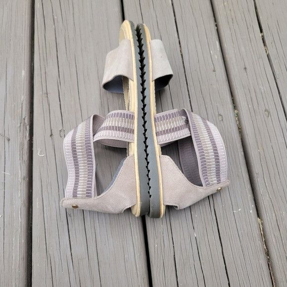 SOREL Sorel Ella Ash Taupe Suede Leather Elastic Strappy Open Toe Size US 8.5 / IT 38.5 - 3 Thumbnail