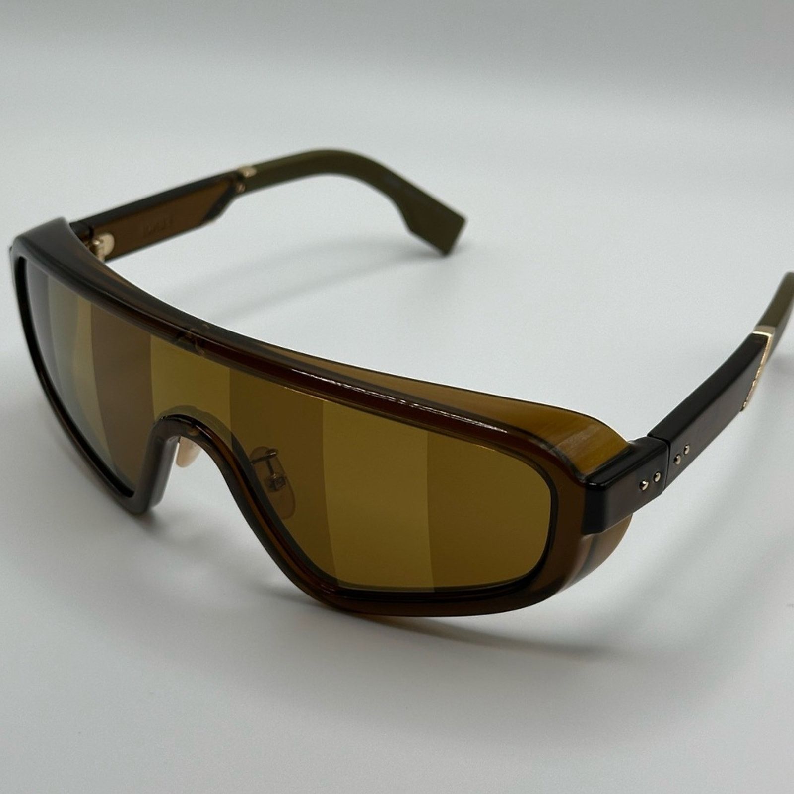 Fendi NEW FENDI FF M0084/S 09Q7Y Brown Unisex Shield Sunglasses Size ONE SIZE - 4 Thumbnail