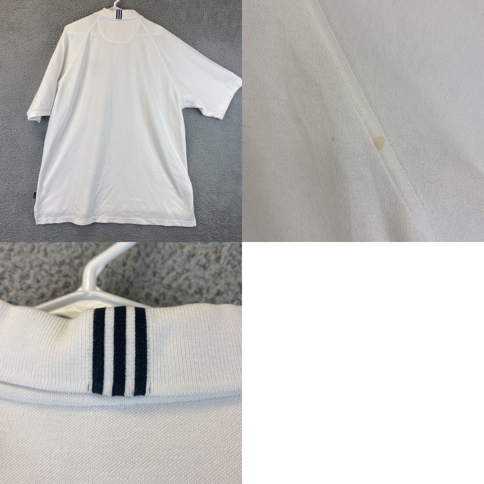 Adidas adidas Men Polo Shirt Short Sleeve Button 2XL White / 68-33 Regular Logo All Seasons Casual Blended Fabric 100% Polyester Size US XXL / EU 58 / 5 - 8 Thumbnail
