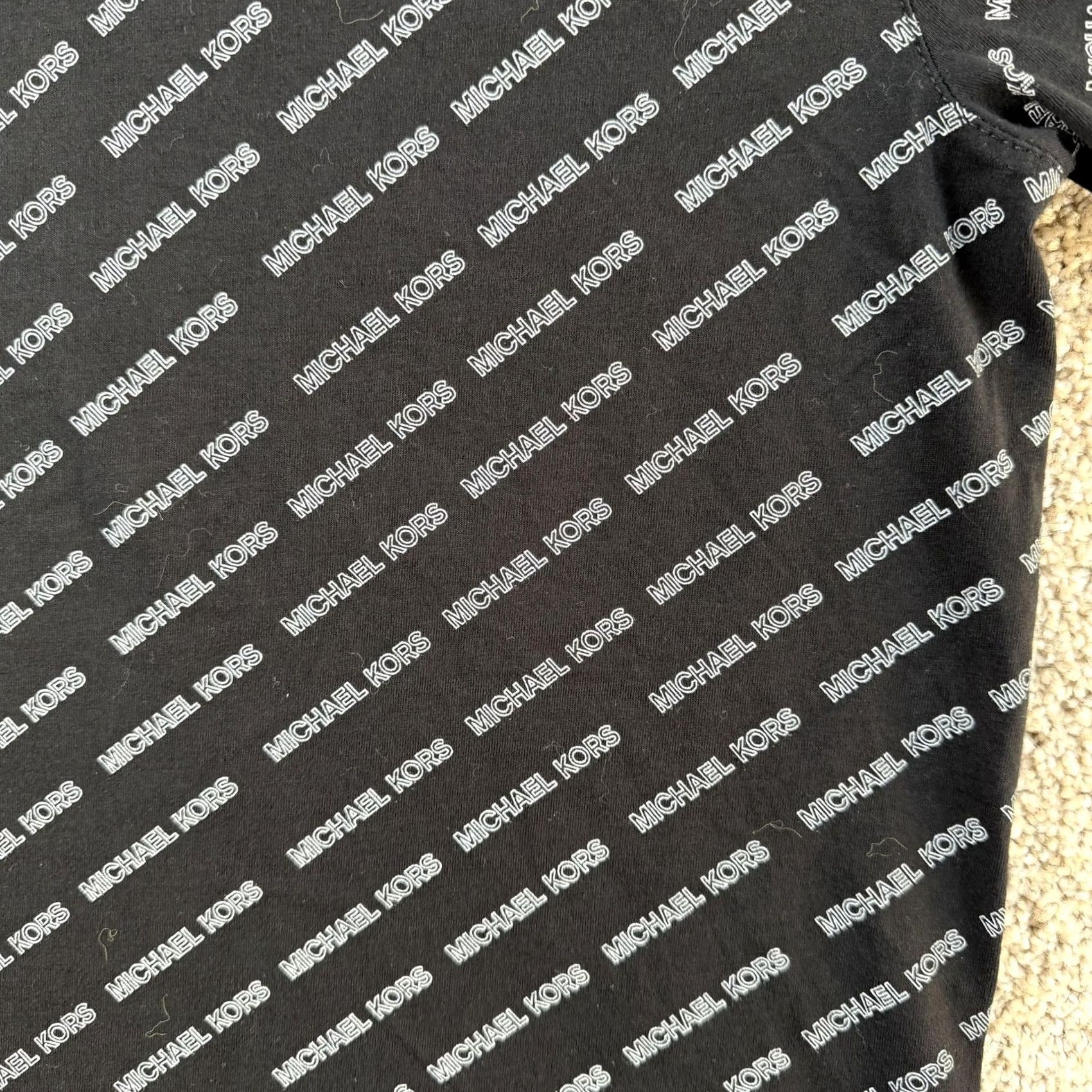 Michael Kors Michael Kors Shirt Mens Medium Black Allover Designer Logo Graphic Tee T-Shirt Size US M / EU 48-50 / 2 - 2 Thumbnail
