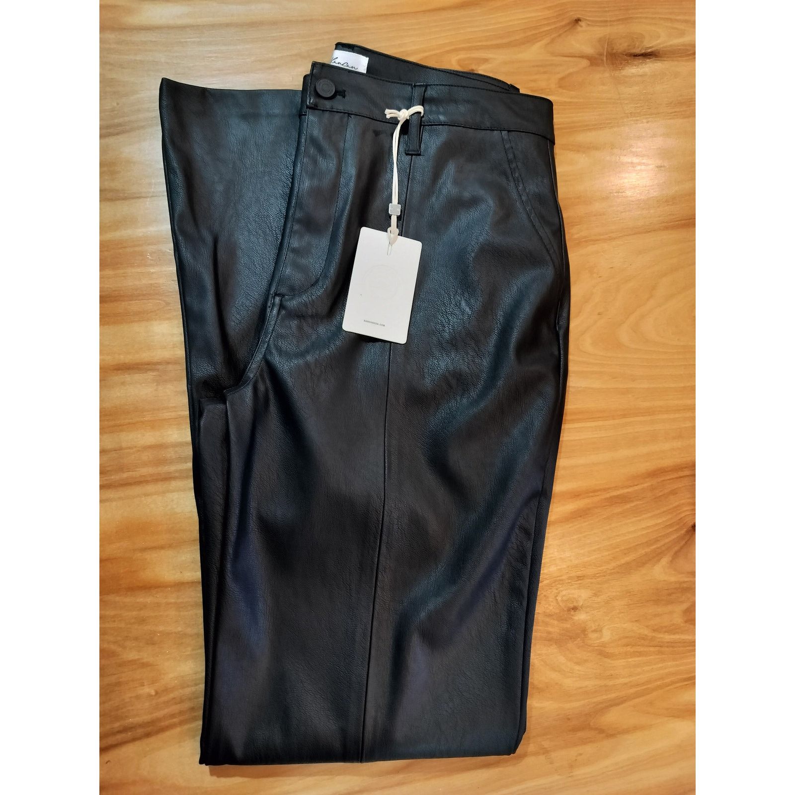 Other KanCan Black Faux Leather High Rise Bootcut Pants 13/30 Size 33" - 6 Thumbnail