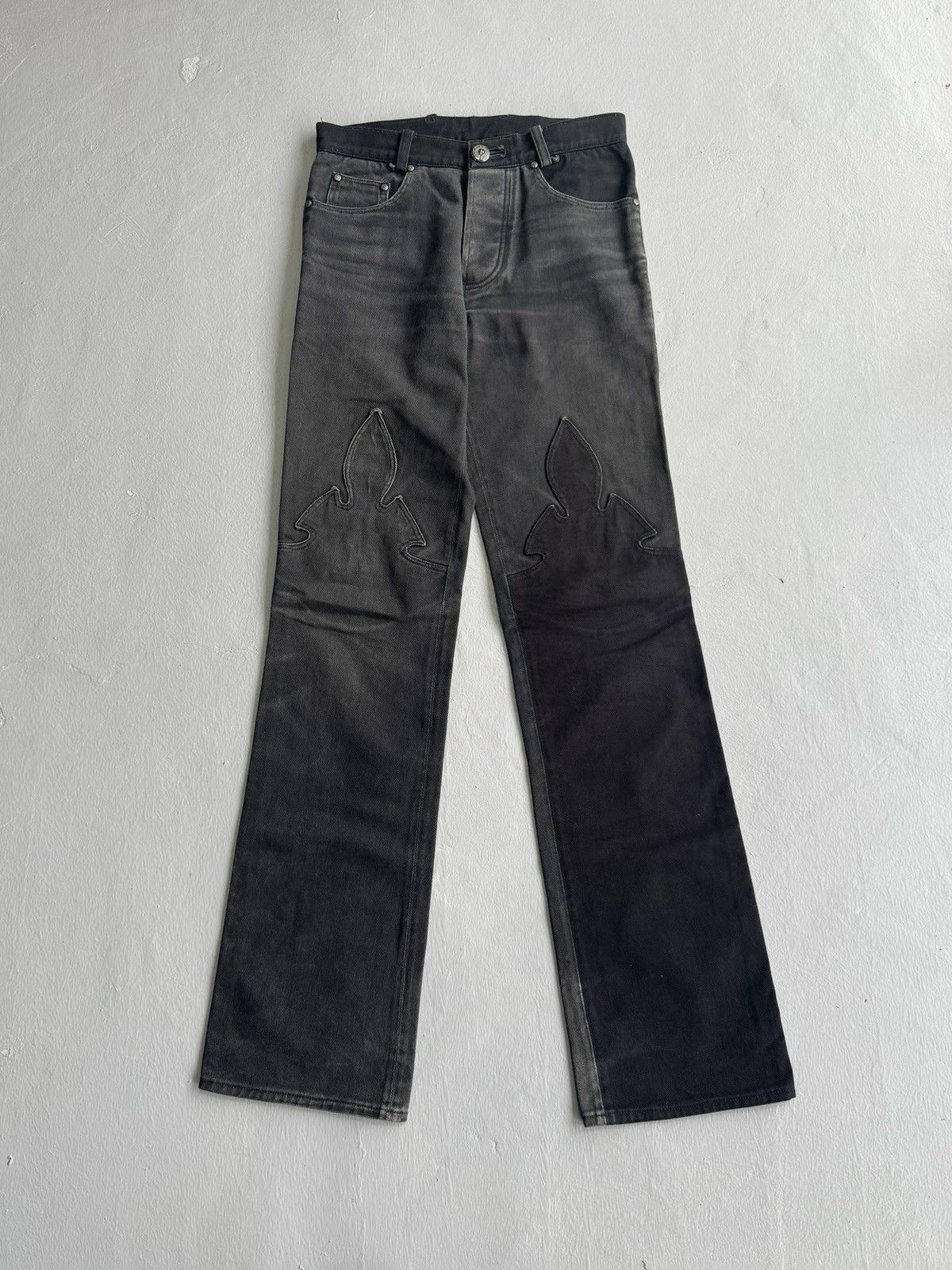 【Chrome Hearts】Flare Knees Damage Denim Chrome Hearts】Flare Knees Damage Denim Chrome Hearts