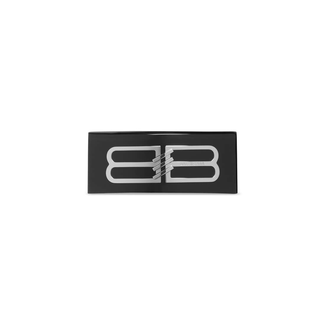 Balenciaga o1mt1gz1224 Size: OS / BB Icon Hair Clip in Black/Silver Size ONE SIZE - 1 Thumbnail