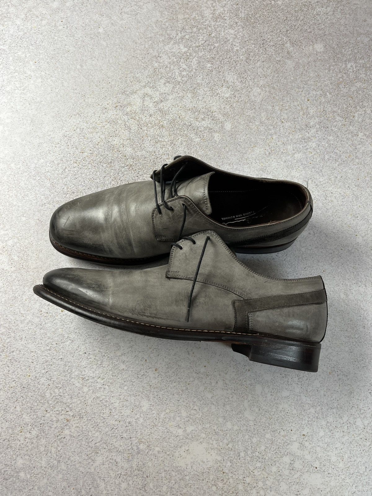 Avant Garde Floris Van Bommel Casual Textured Leather Lace Shoes in Grey, Men's (Size 9)