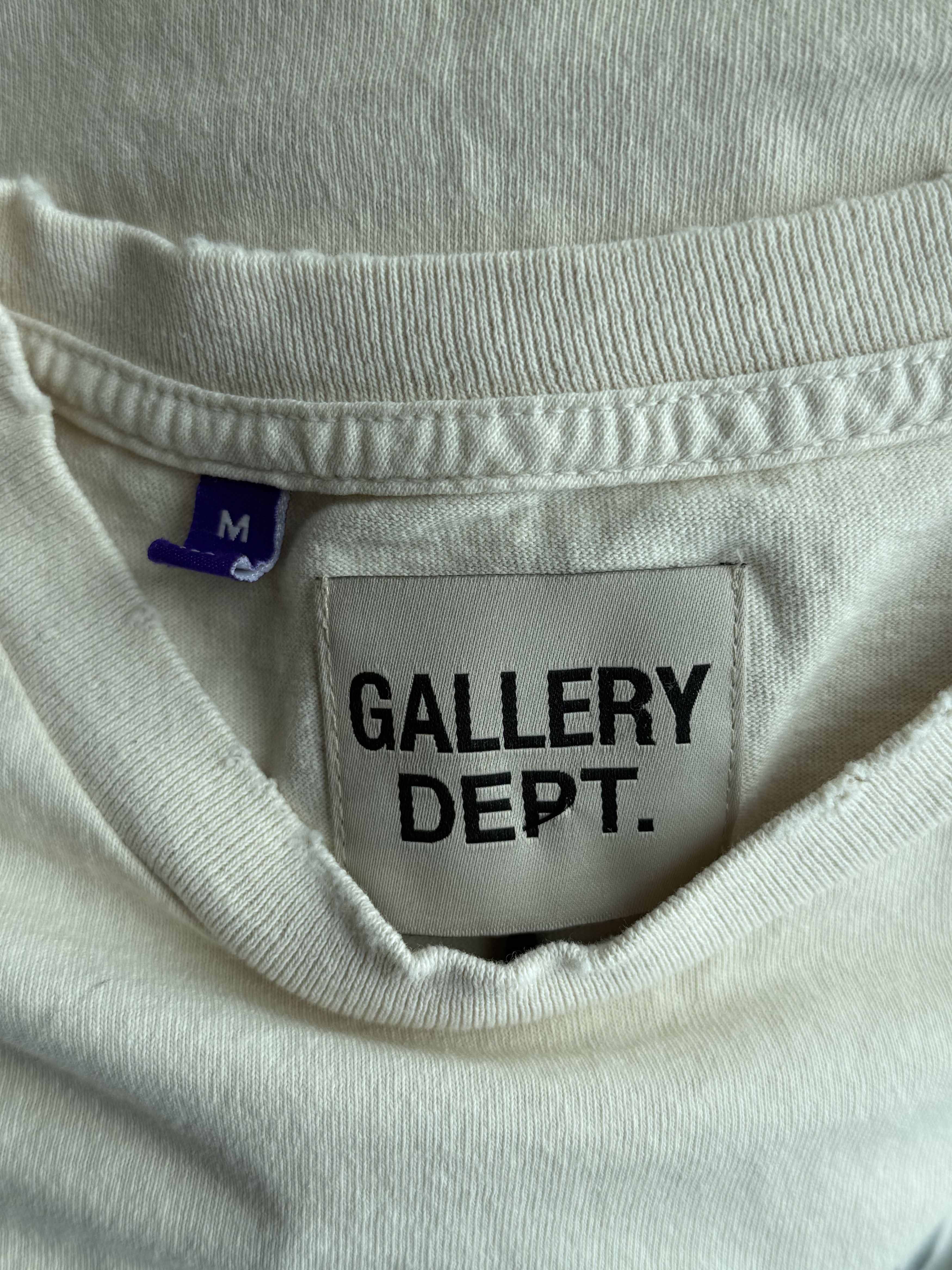 Gallery Dept. Antique White & Black Buried Alive Glitter Logo T-Shirt Size US M / EU 48-50 / 2 - 3 Thumbnail