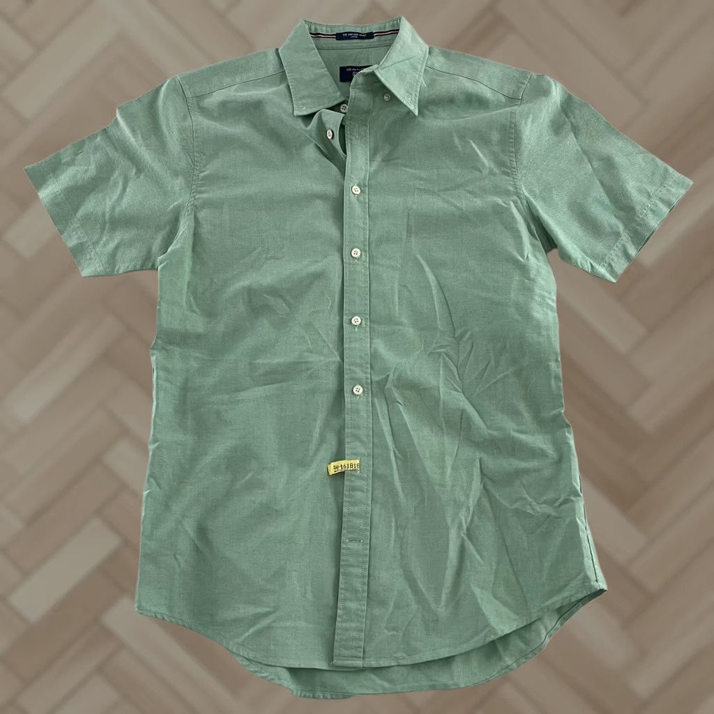 Gant GANT The Fitted Oxford Short Sleeve Button Front Shirt Mens M Green Size US M / EU 48-50 / 2 - 1 Thumbnail