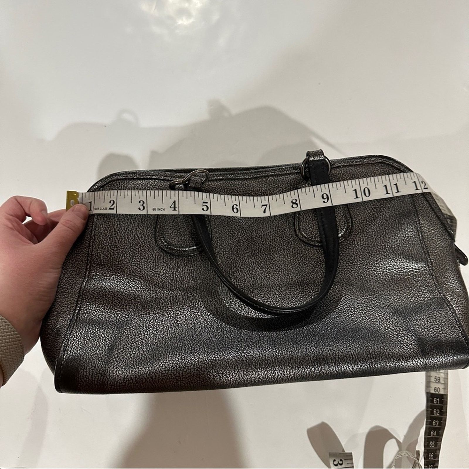 Coach Coach Nolita Gunmetal Leather Metallic Satchel Shoulder Bag Size ONE SIZE - 15 Thumbnail