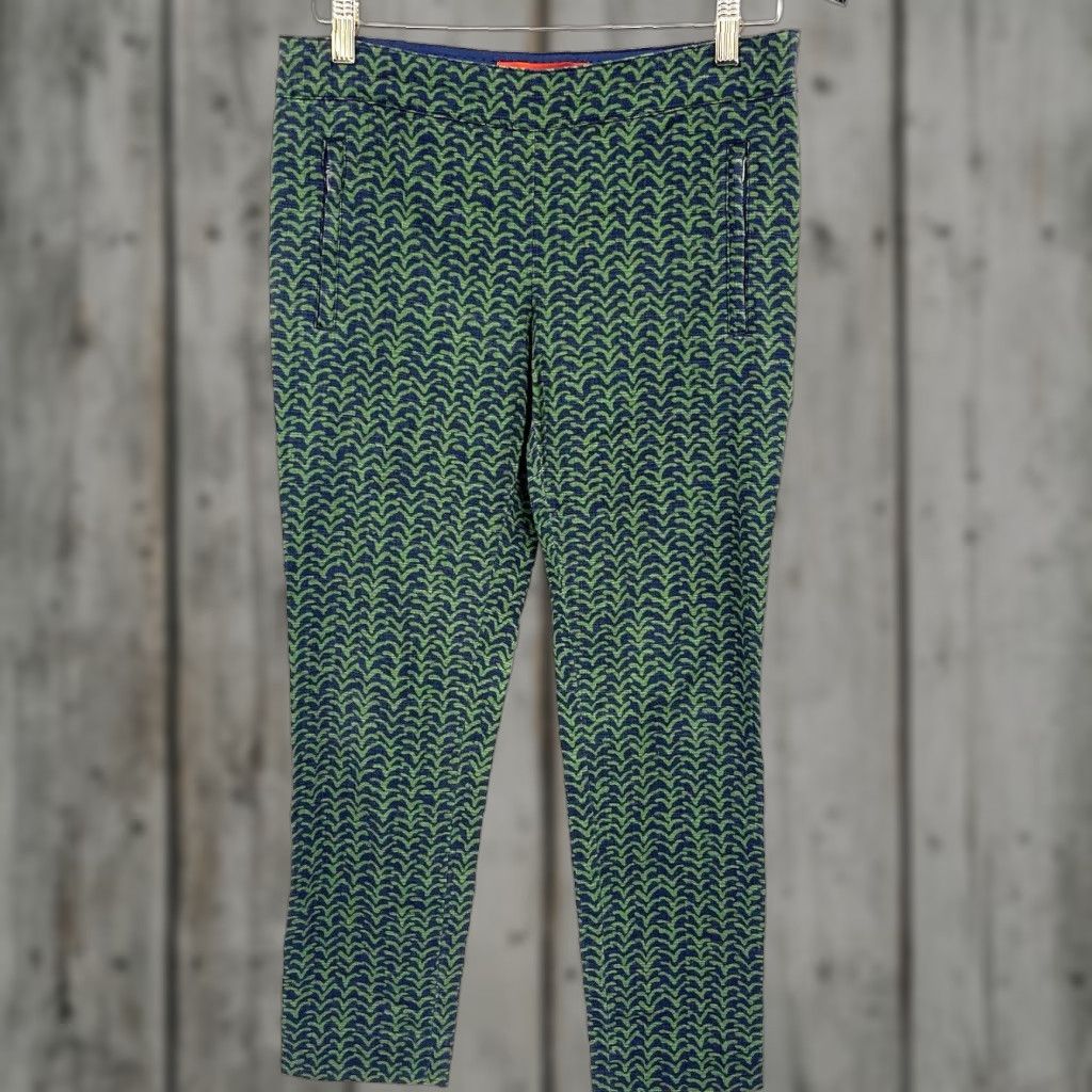 Vintage Cartonnier Charlie Pants Womens Size 4 Blue Green Pattern Ankle Quiet Luxury Vintage No Size 27" / US 4 / IT 40 - 1 Thumbnail