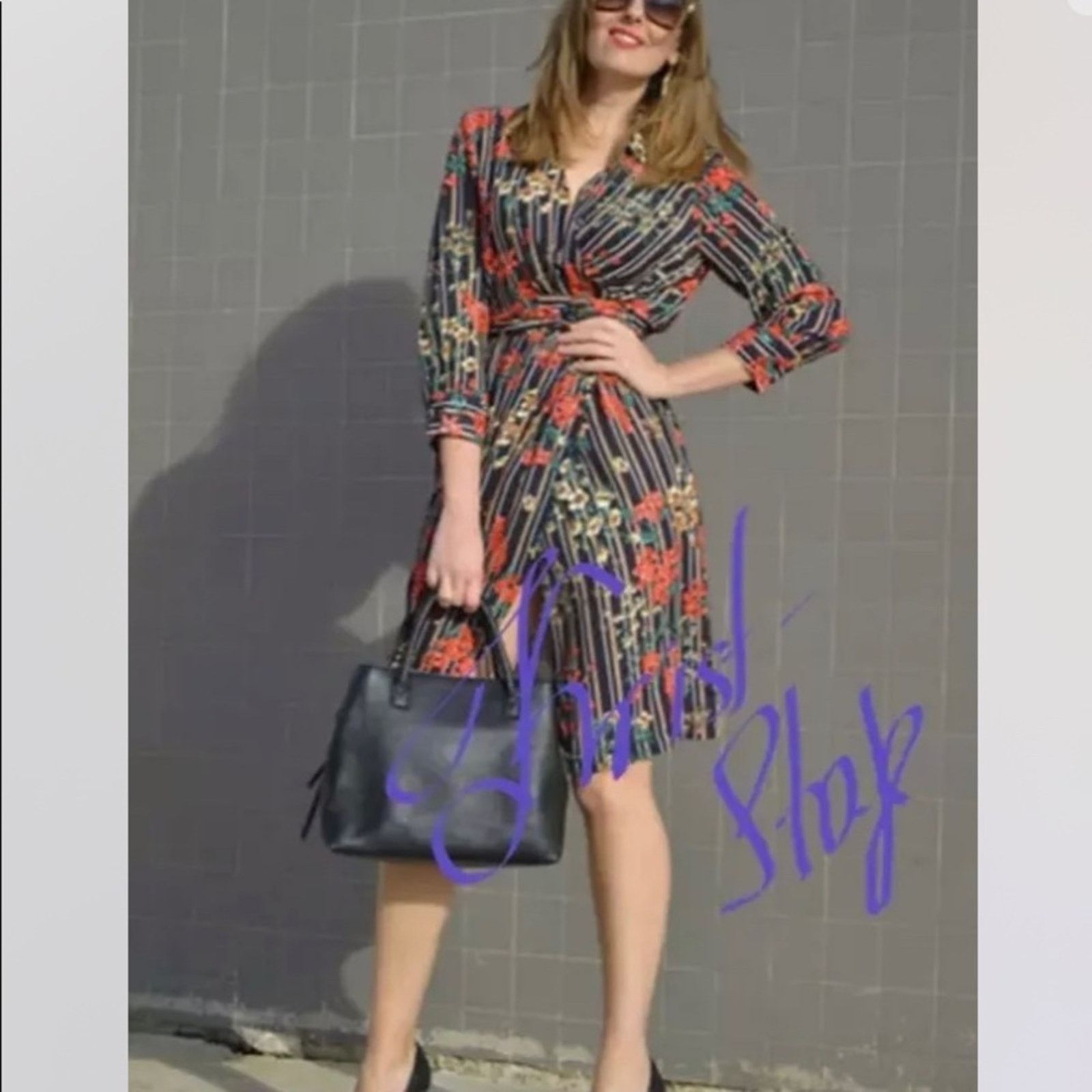 Zara Zara floral stripe wrap dress size XS Size XS / US 0-2 / IT 36-38 - 4 Thumbnail