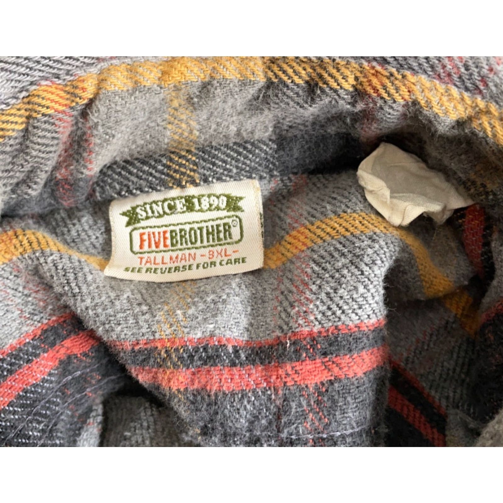 Vintage VINTAGE Five Brother Flannel Shirt Men 3XL Tall Heavyweight Cotton Plaid Gray Red Workwear Fall Winter Size US XXL / EU 58 / 5 - 4 Thumbnail