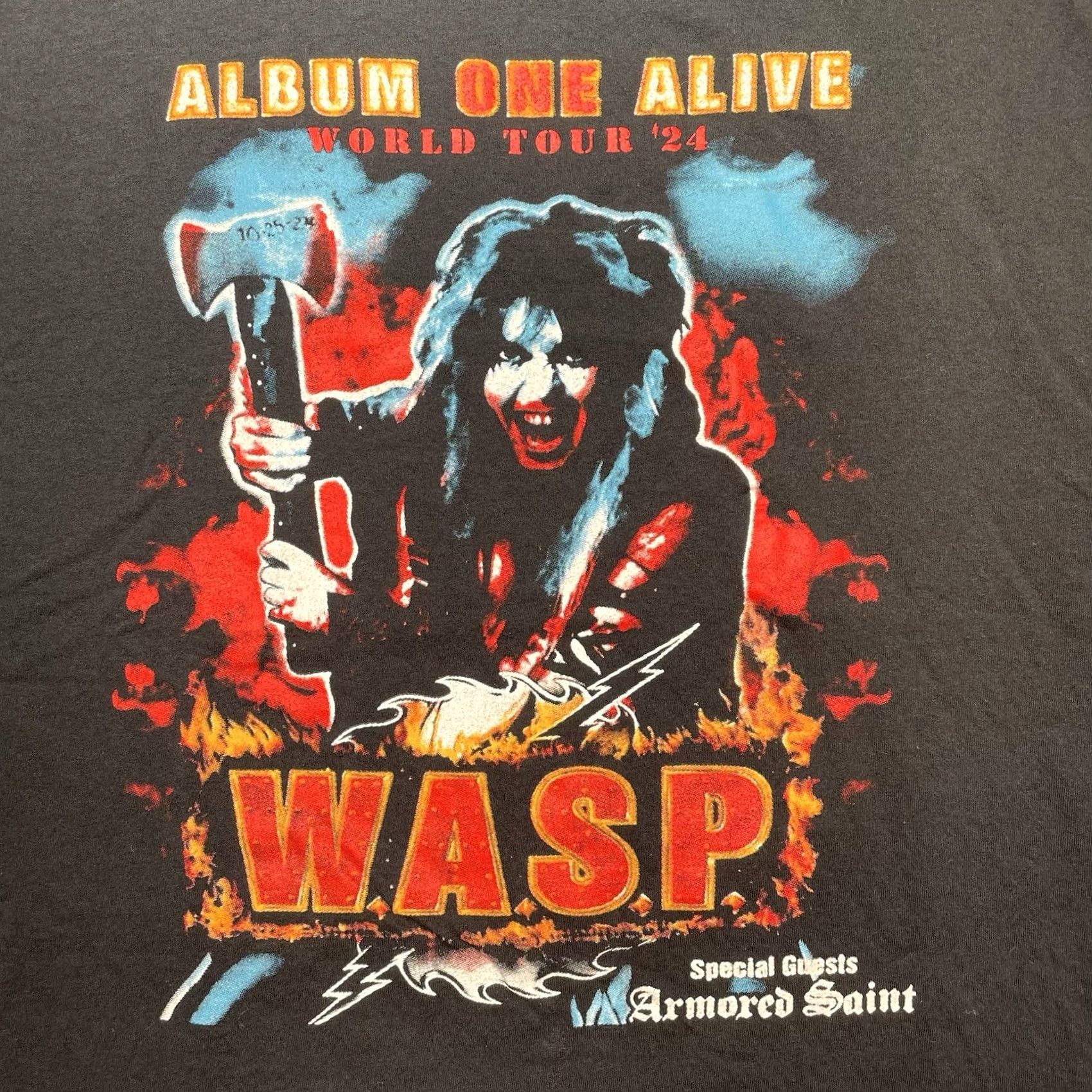 Vintage W.A.S.P. Tour 2024 tee Two Sided T-Shirt Men L Hair Metal Los Angeles Concert Shirt Mens Black Size US L / EU 52-54 / 3 - 2 Thumbnail