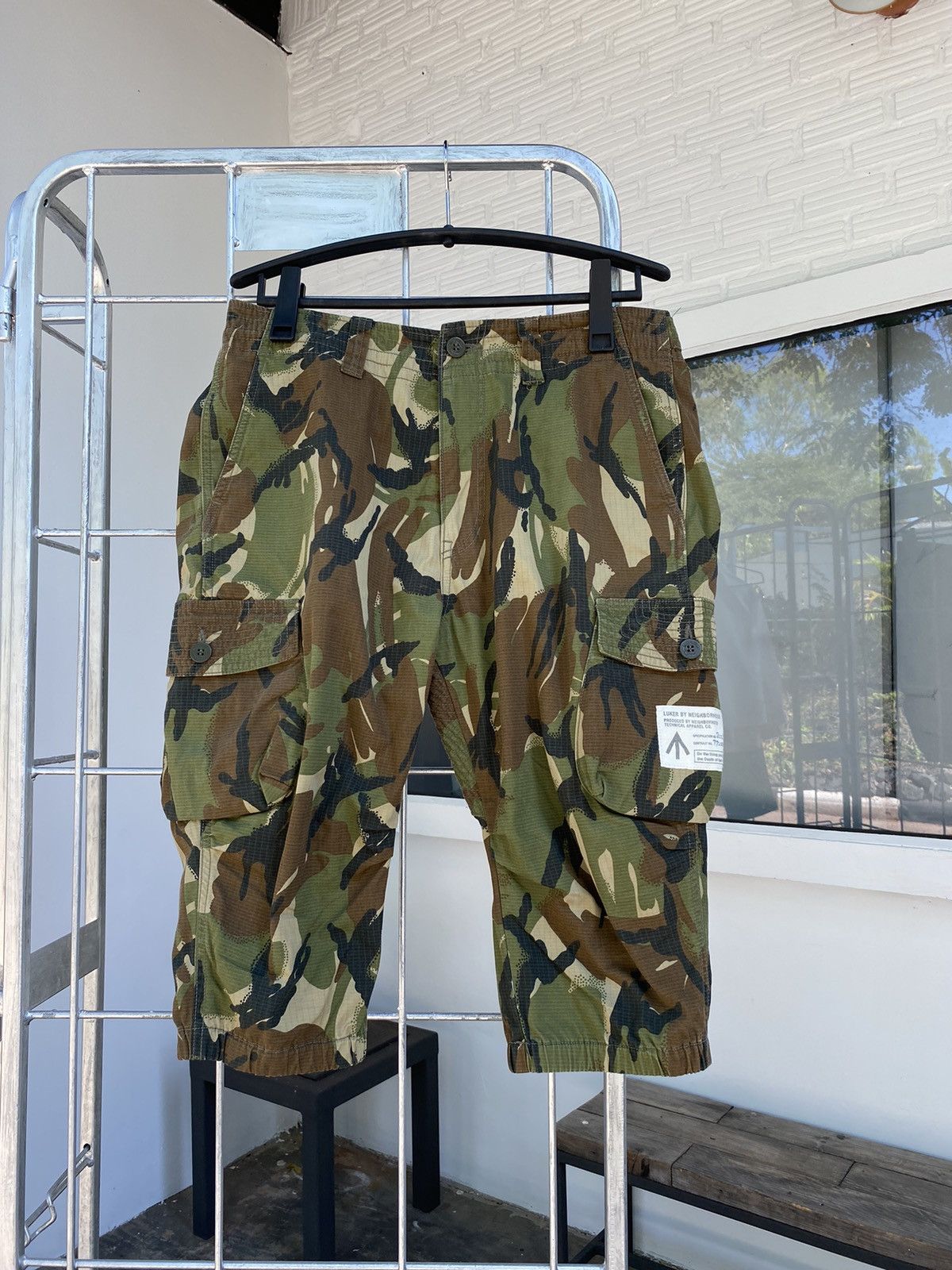 image of Neighborhood Camo Long Shorts in Green, Men's (Size 33)