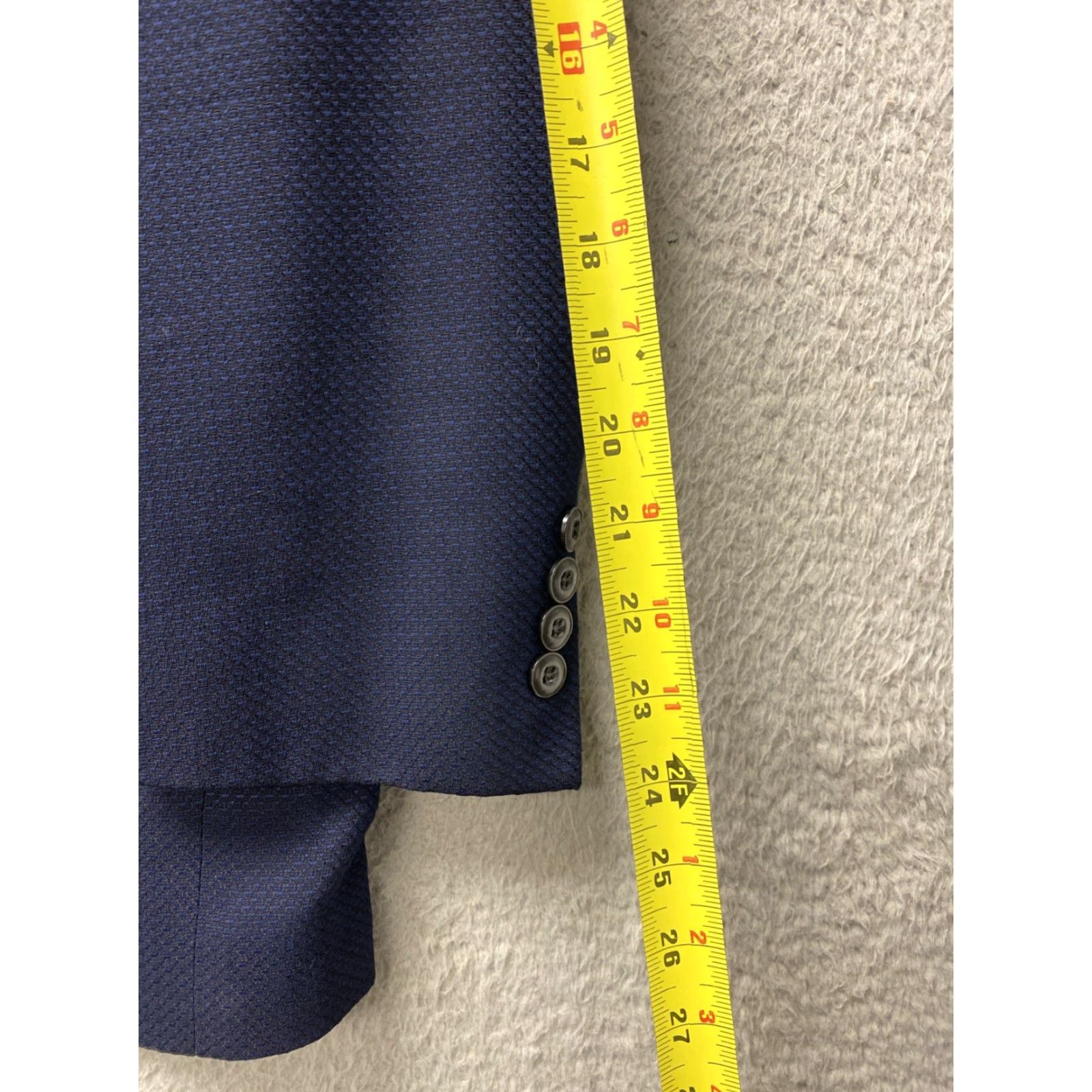 Vintage VINTAGE Savile Row Men's Blazer Jacket Sport Coat 42R Navy Viscose Bamboo Formal Suit Size 42R - 7 Thumbnail