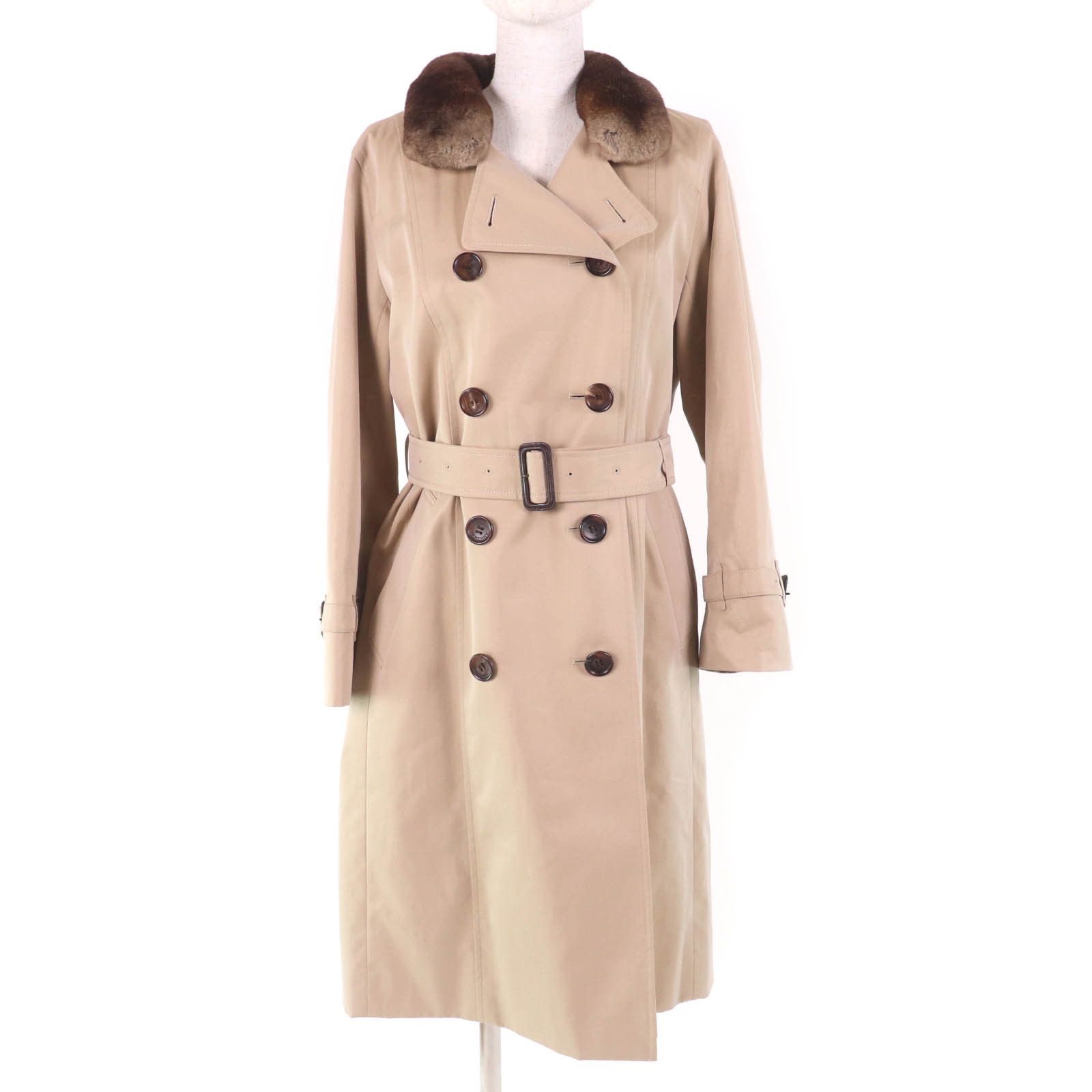 Burberry Burberry Burberry London Rex fur trench coat Natural Material Outerwear FD249-633-42 DUTY FREE for USA Size ONE SIZE - 1 Thumbnail