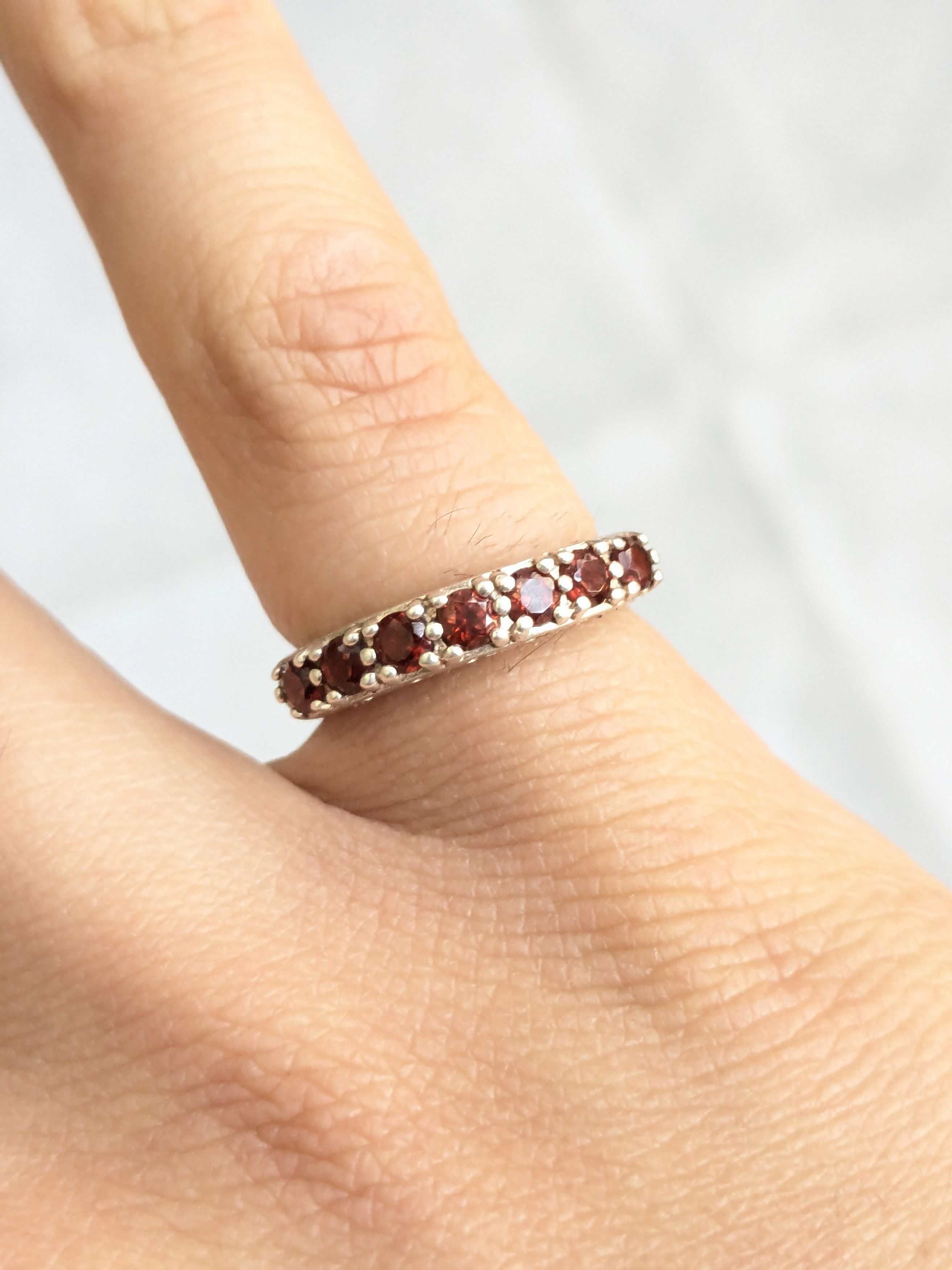 Jewelry Vintage Sterling Silver Ring Blue Garnet 6 Size ONE SIZE - 8 Thumbnail