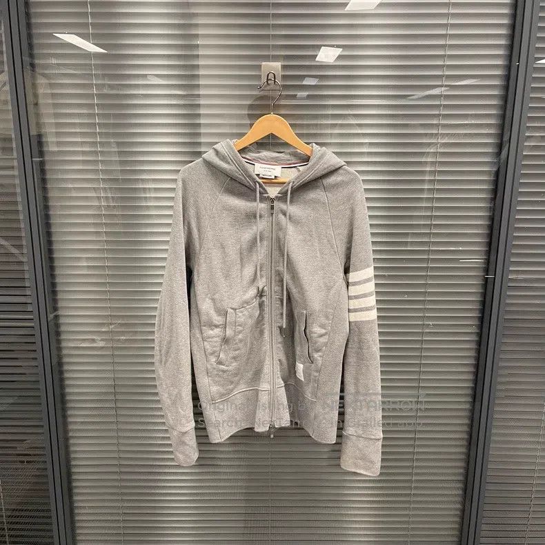 Thom Browne Thom Browne Gray Hooded Sweatshirt Size US XL / EU 56 / 4 - 1 Thumbnail