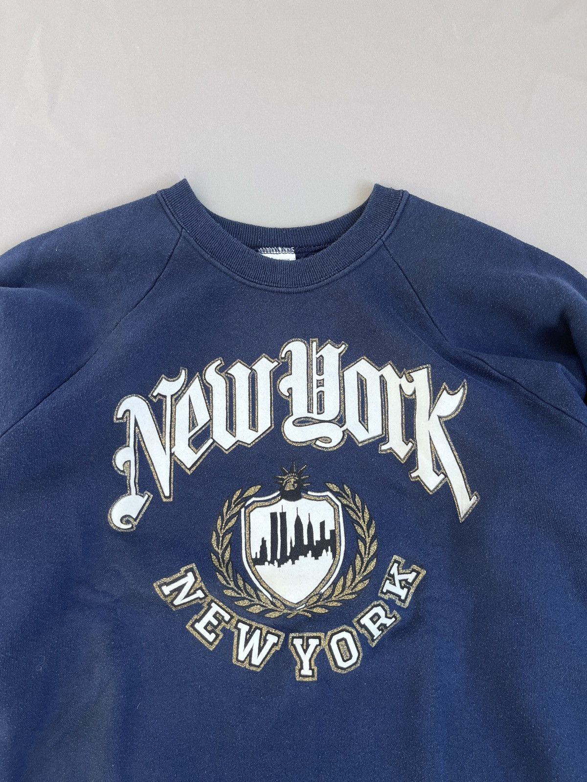 Vintage New York Vintage Made in USA Blue Heavy Sweatshirt Size US XL / EU 56 / 4 - 3 Thumbnail