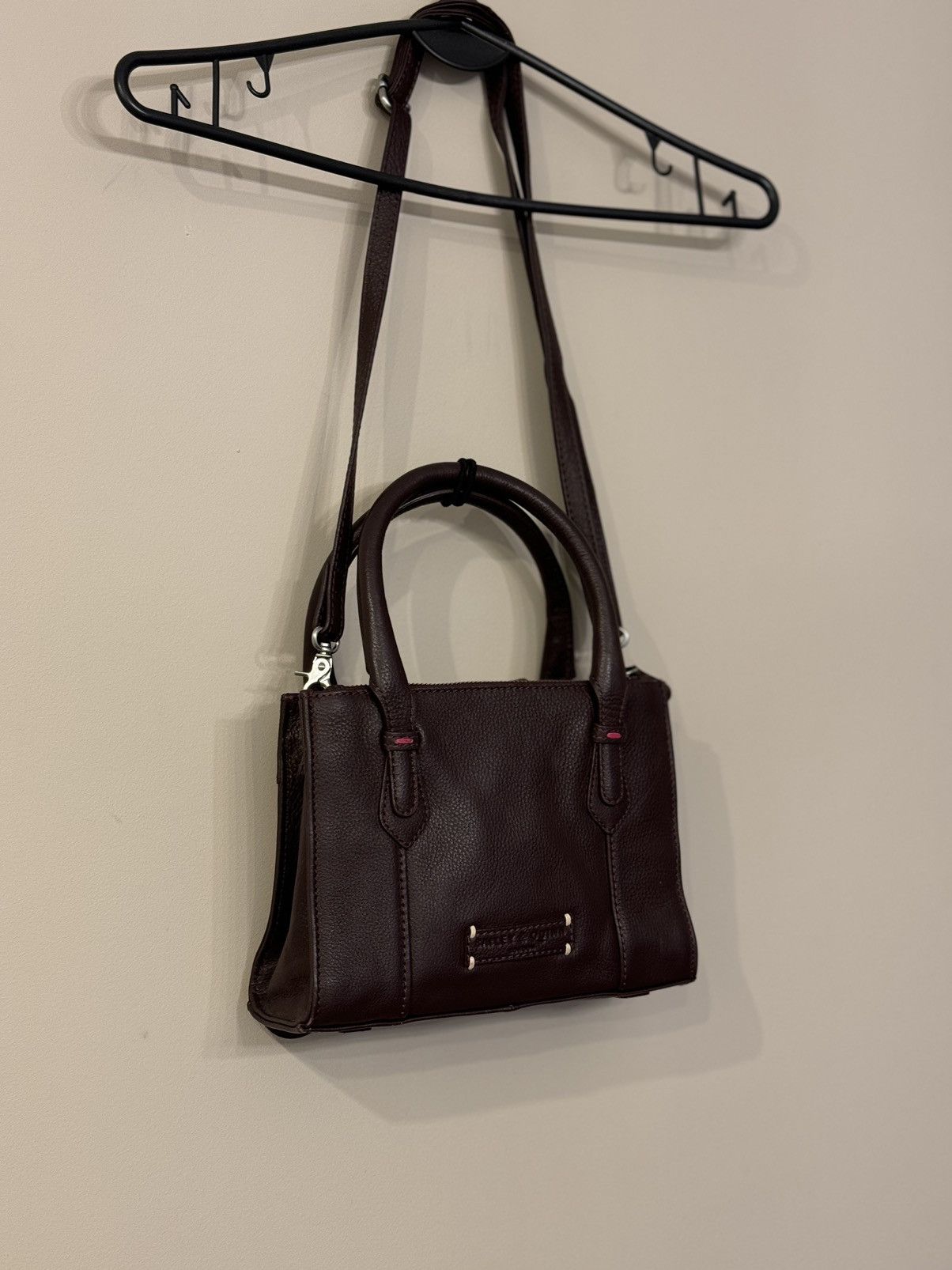 Vintage Bailey & Quinn London leather burgundy shoulder bag hand Size ONE SIZE - 6 Thumbnail