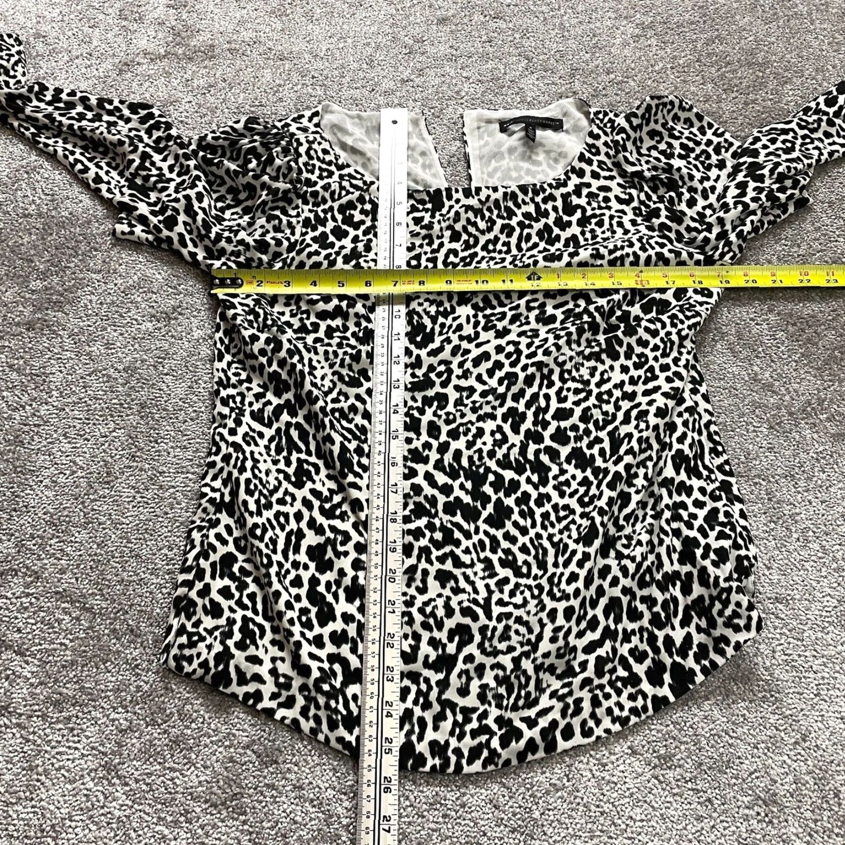 White House Black Market White House Black Market Blouse Top Womens 8 Black Animal Print Ladies Size M / US 6-8 / IT 42-44 - 3 Thumbnail