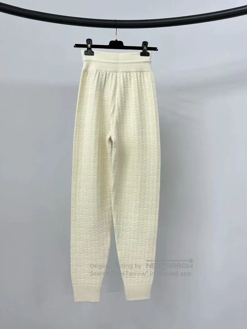 Hermes Hermes White textured wool knit long pants Size 24" / US 00 / IT 34 - 2 Thumbnail